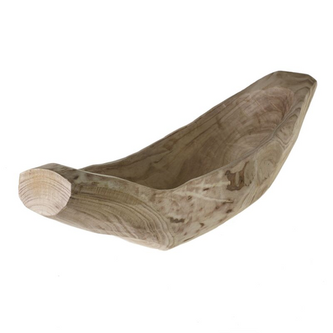 Fortune Carved Wood Boat