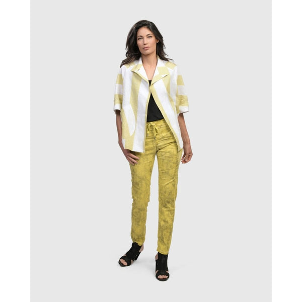 Citron Stripe Linen Jacket