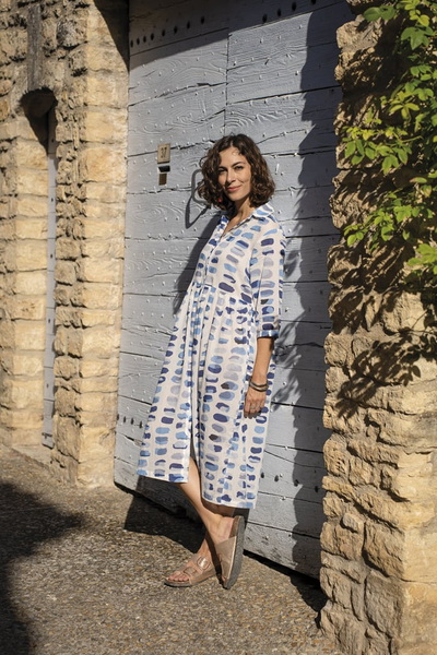 Bagatelle France's Cotton Tunic Dress Blue Ovals