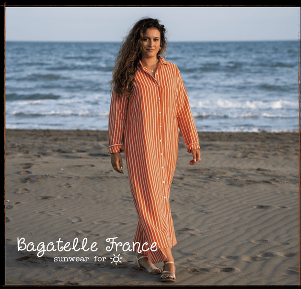 Bagatelle France's Long Stripe Shirt Dress