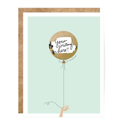 Mint Balloon Scratch-off Greeting Card