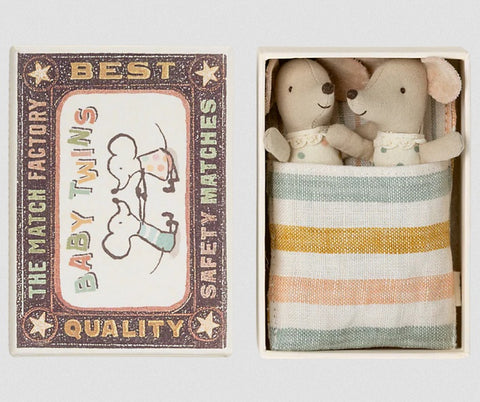 Baby Twin Mice in Matchbox
