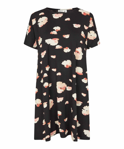 Masai's Gertie Floral Tunic in Black Hibiscus Print
