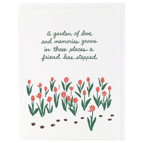 Tulip & Paw Prints Pet Sympathy Card