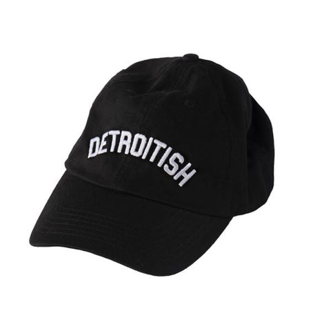 Ink Detroit Black Baseball Cap with "Detroitish" embroidered across the front in white thread