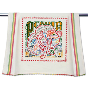 Embroidered Geography Dish Towel Acadia National Park