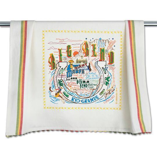 Embroidered Geography Dish Towel Big Bend National Park