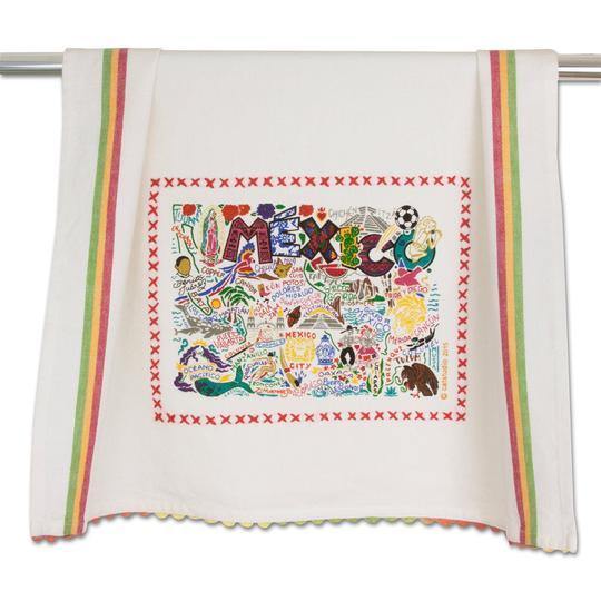 Embroidered Geography Dish Towel Mexico