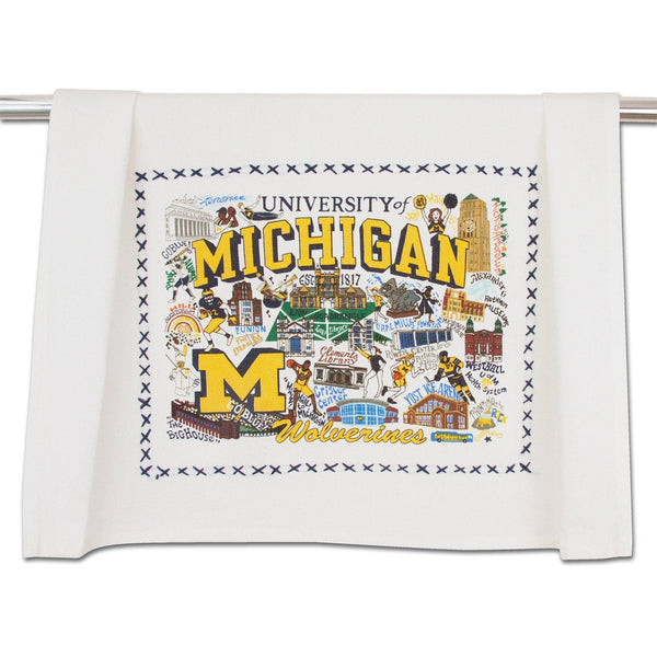 Embroidered Geography Dish Towel U of M