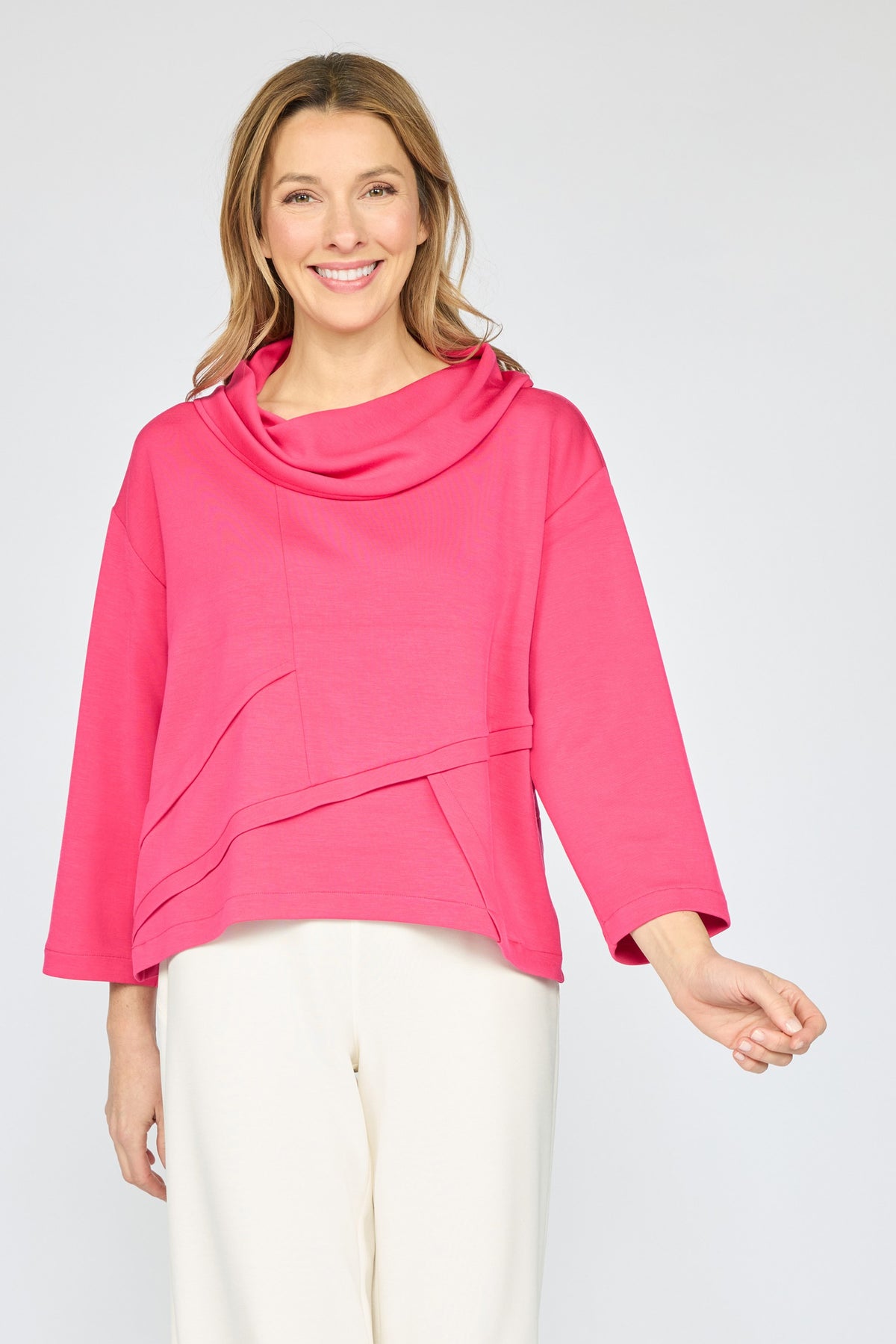 Feather Lux Knit Crossroads Cowl in Magenta