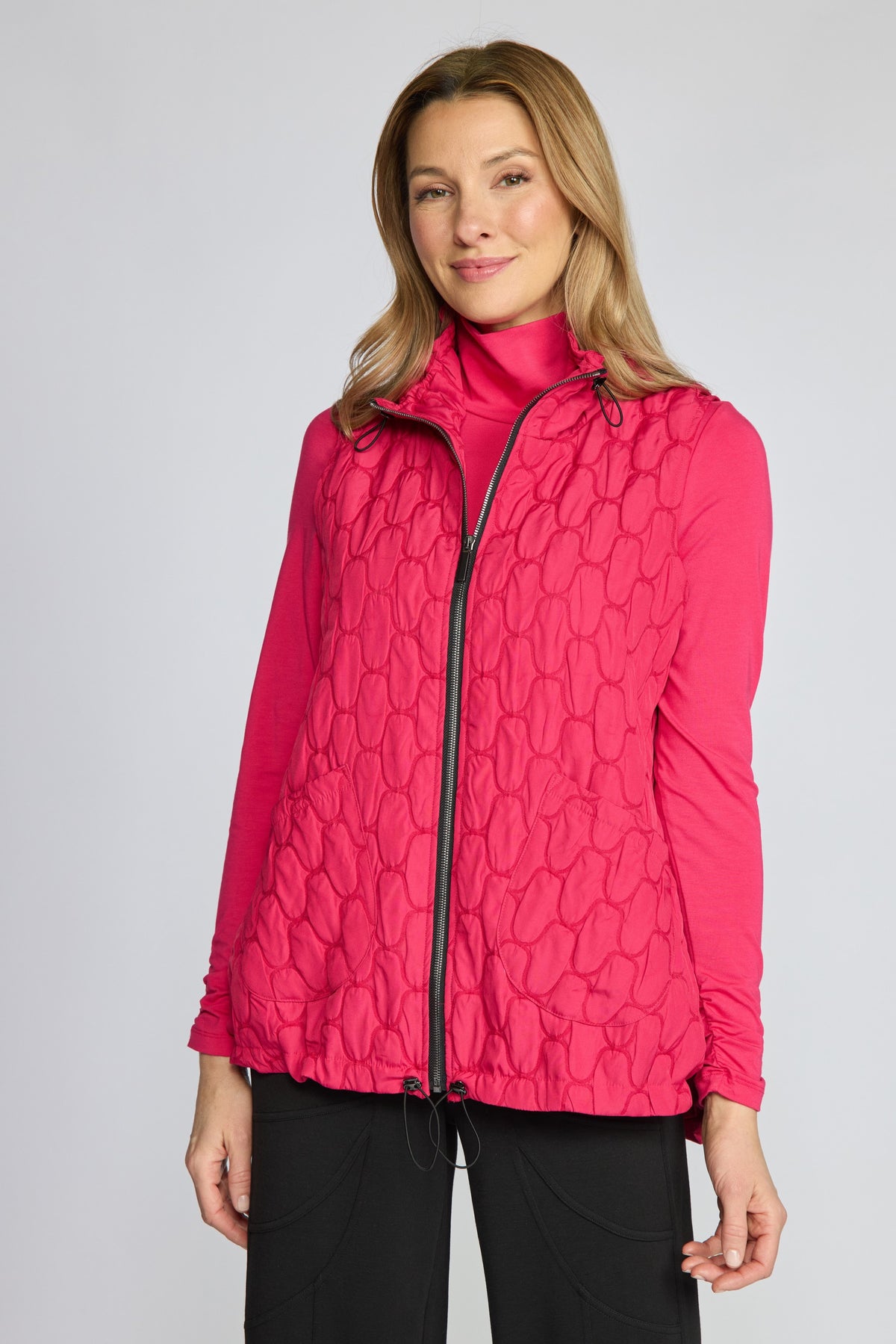Olivia's Quilted Capsule Vest in Magenta