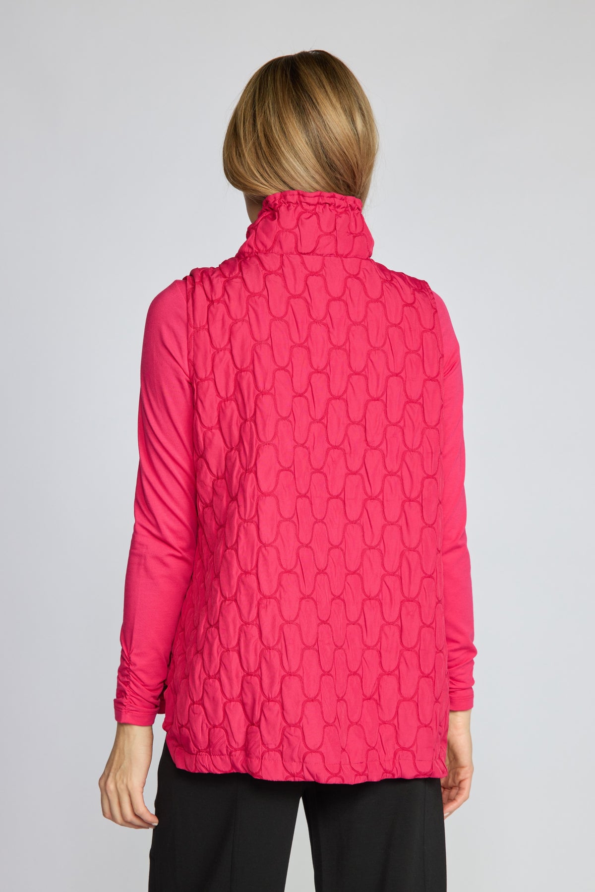Olivia's Quilted Capsule Vest in Magenta