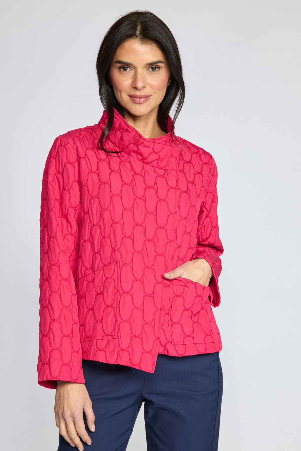 Olivia's Angled Jacket in Magenta