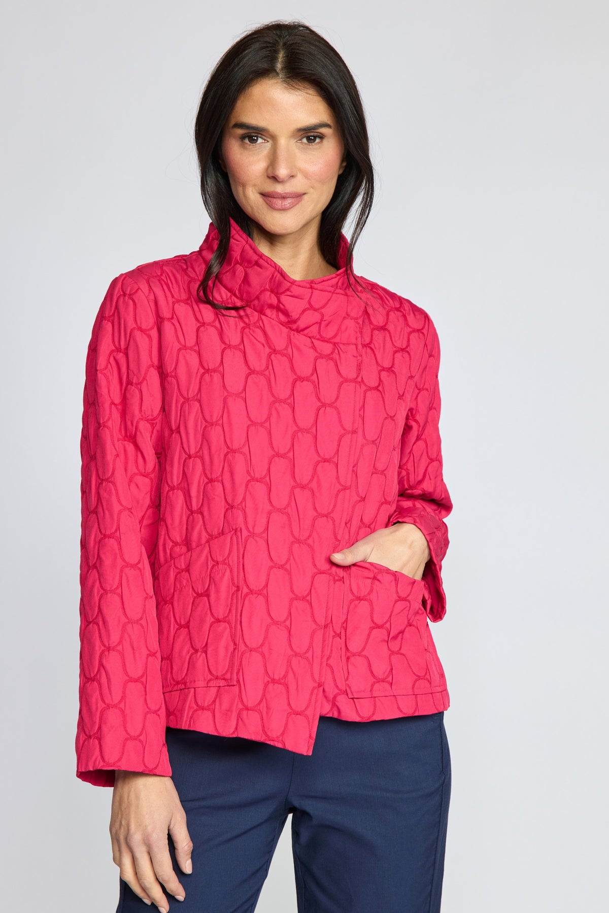 Olivia's Angled Jacket in Magenta