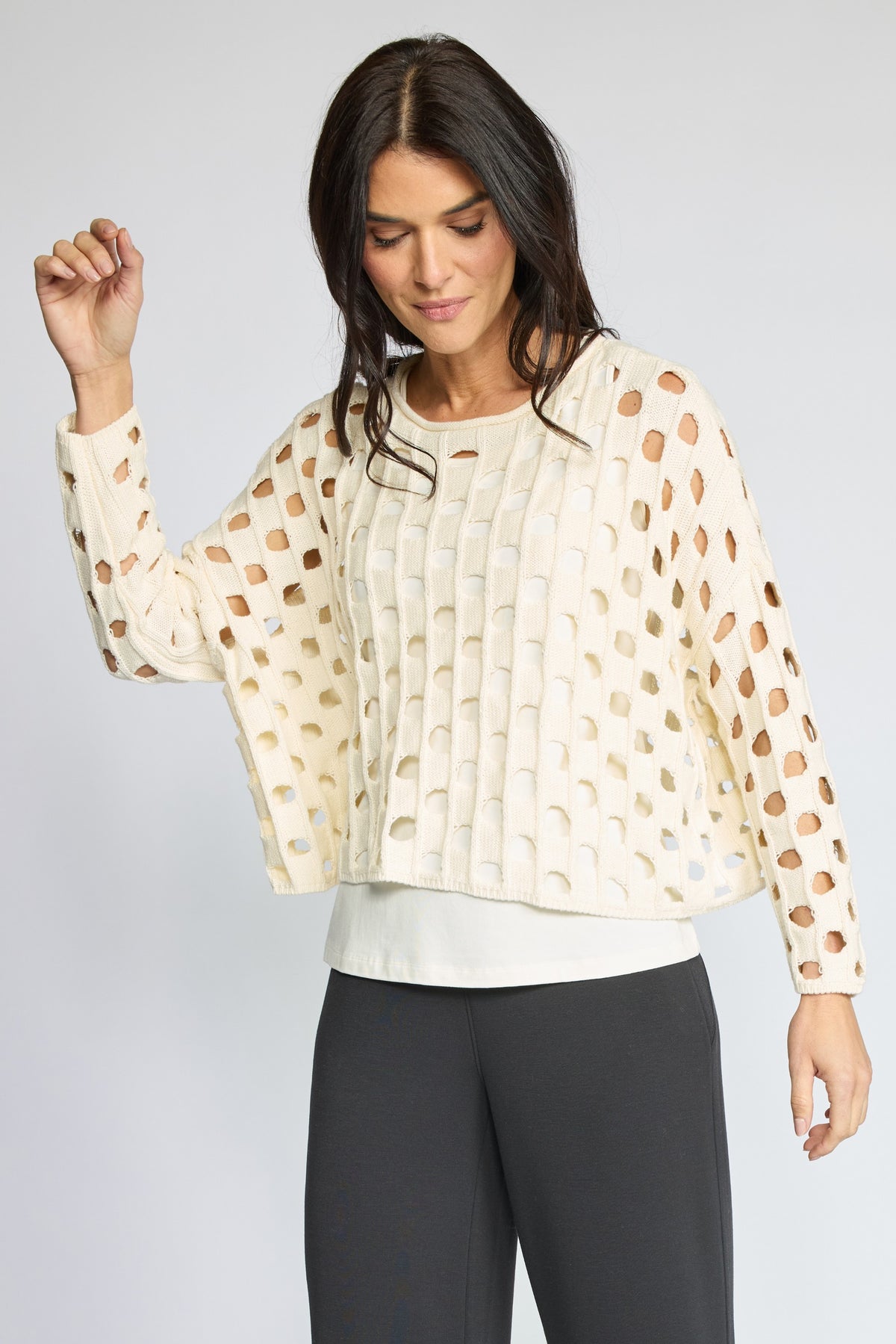 Olivia by Habitat Open Weave Chic Topper in Ivory