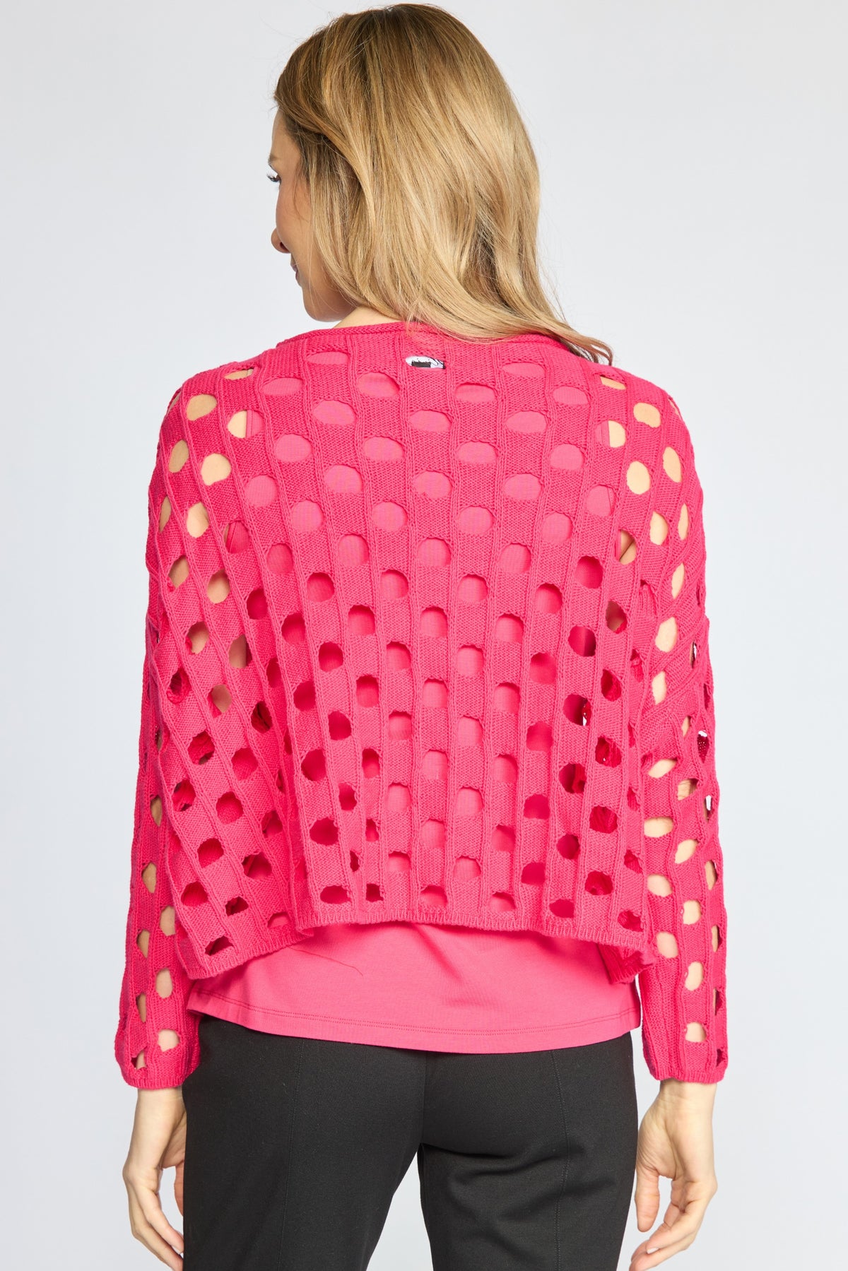 Olivia by Habitat Open Weave Chic Topper in Magenta