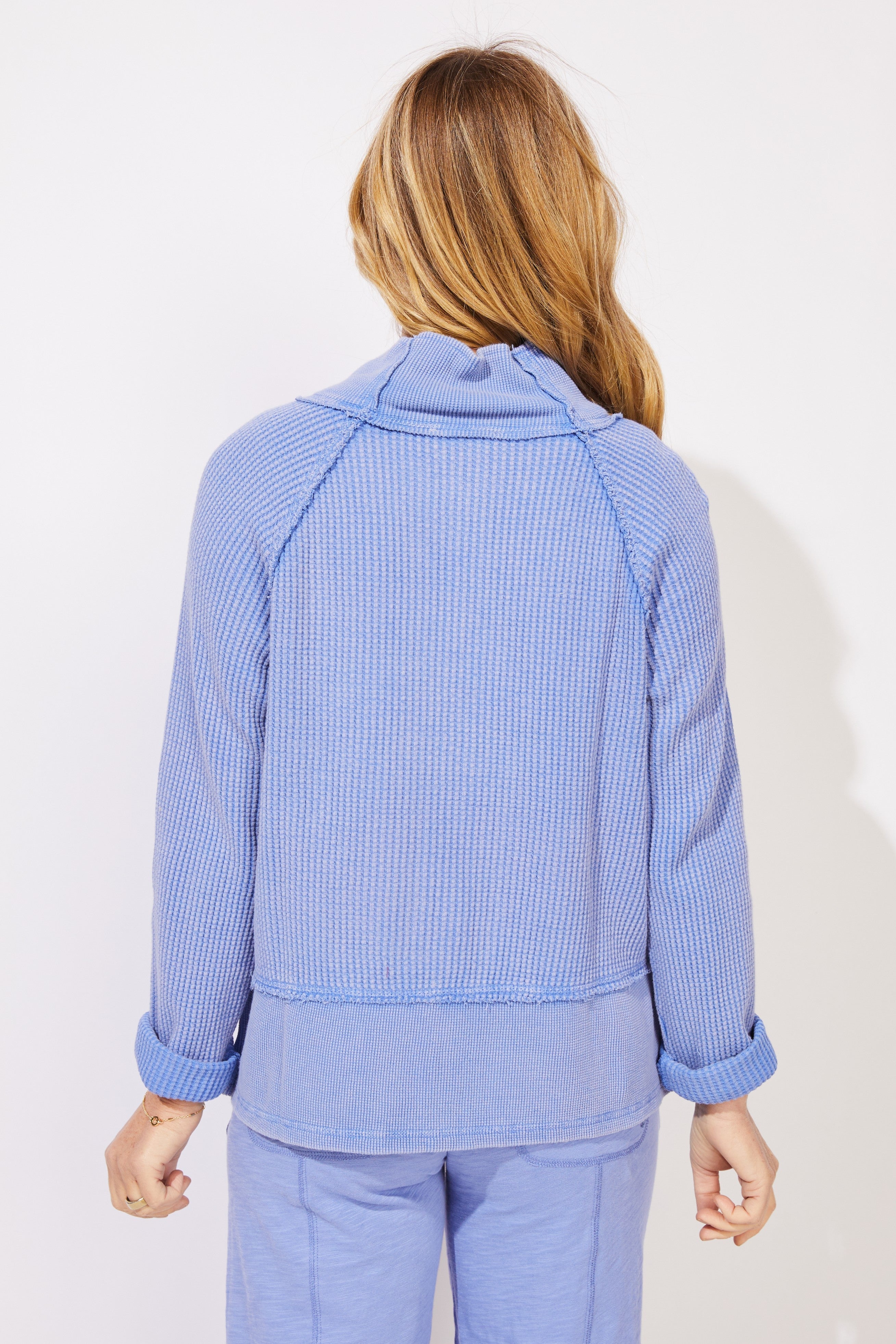 Escape by Habitat's Mixed Waffle Mock Neck Top