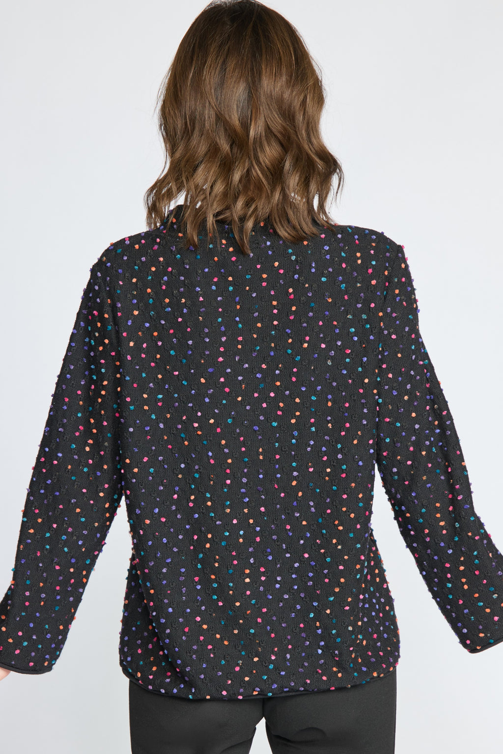 Olivia Confetti Pop Funnel Neck Sweater in Black