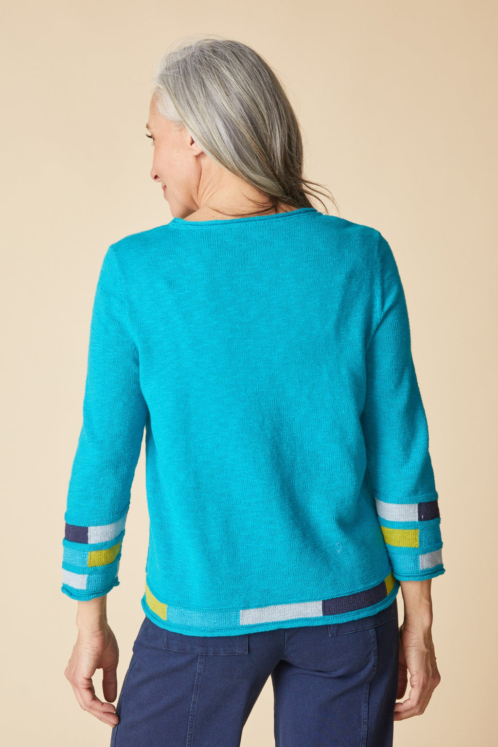 Habitat's Sand & Sea Mosaic Pullover in Pacific