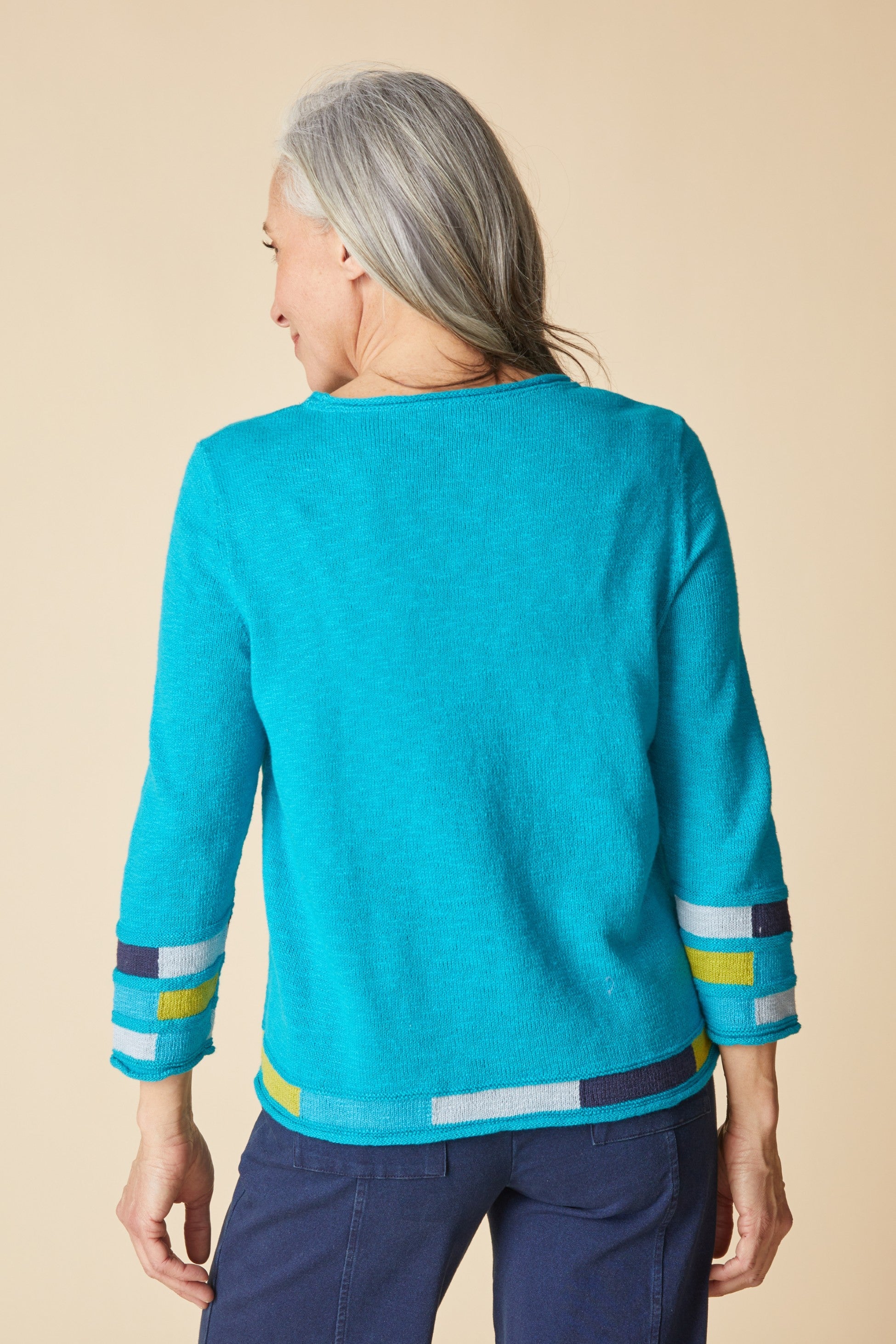 Habitat's Sand & Sea Mosaic Pullover in Pacific