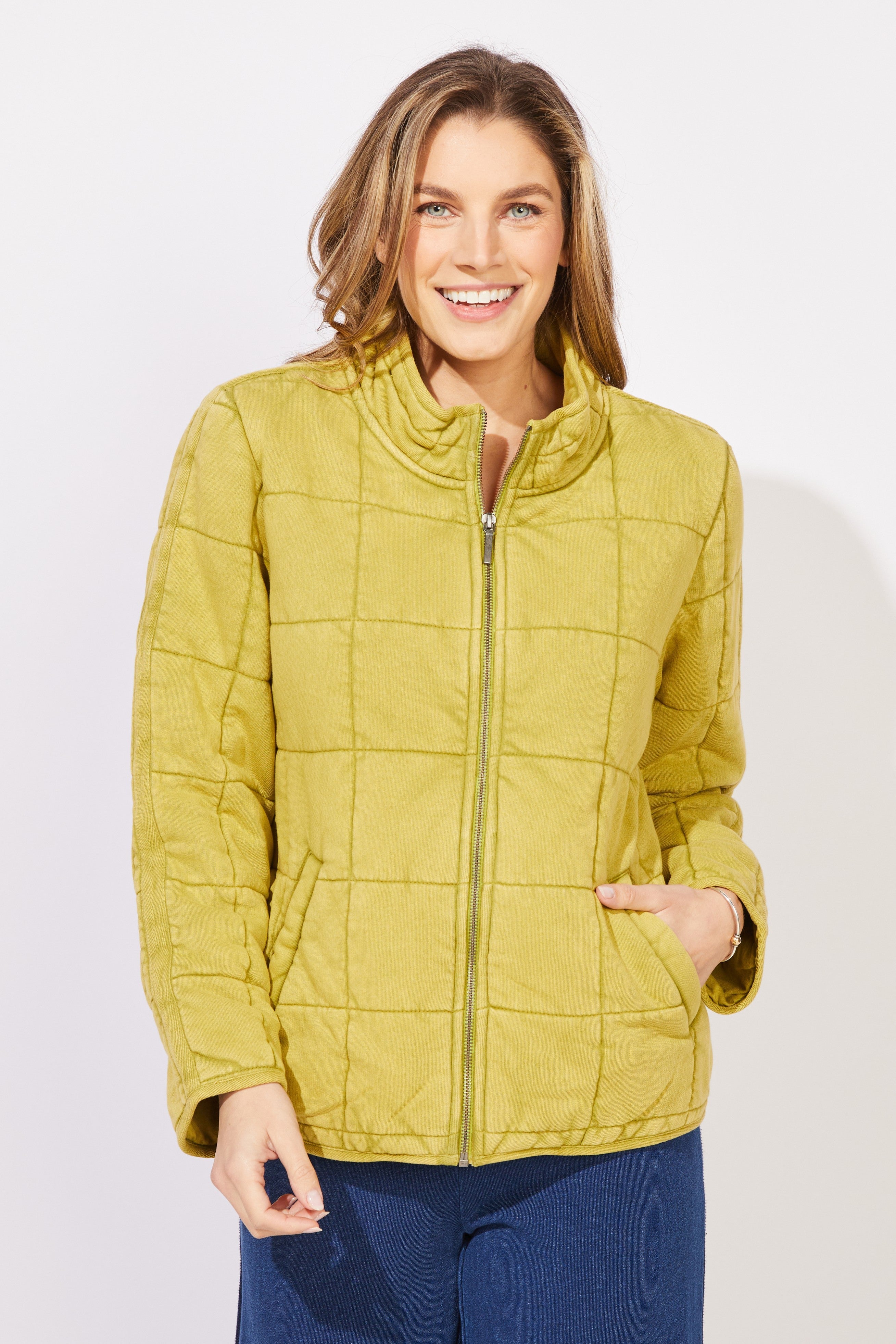  Washed Quilt Hillside Jacket from Escape in Citron