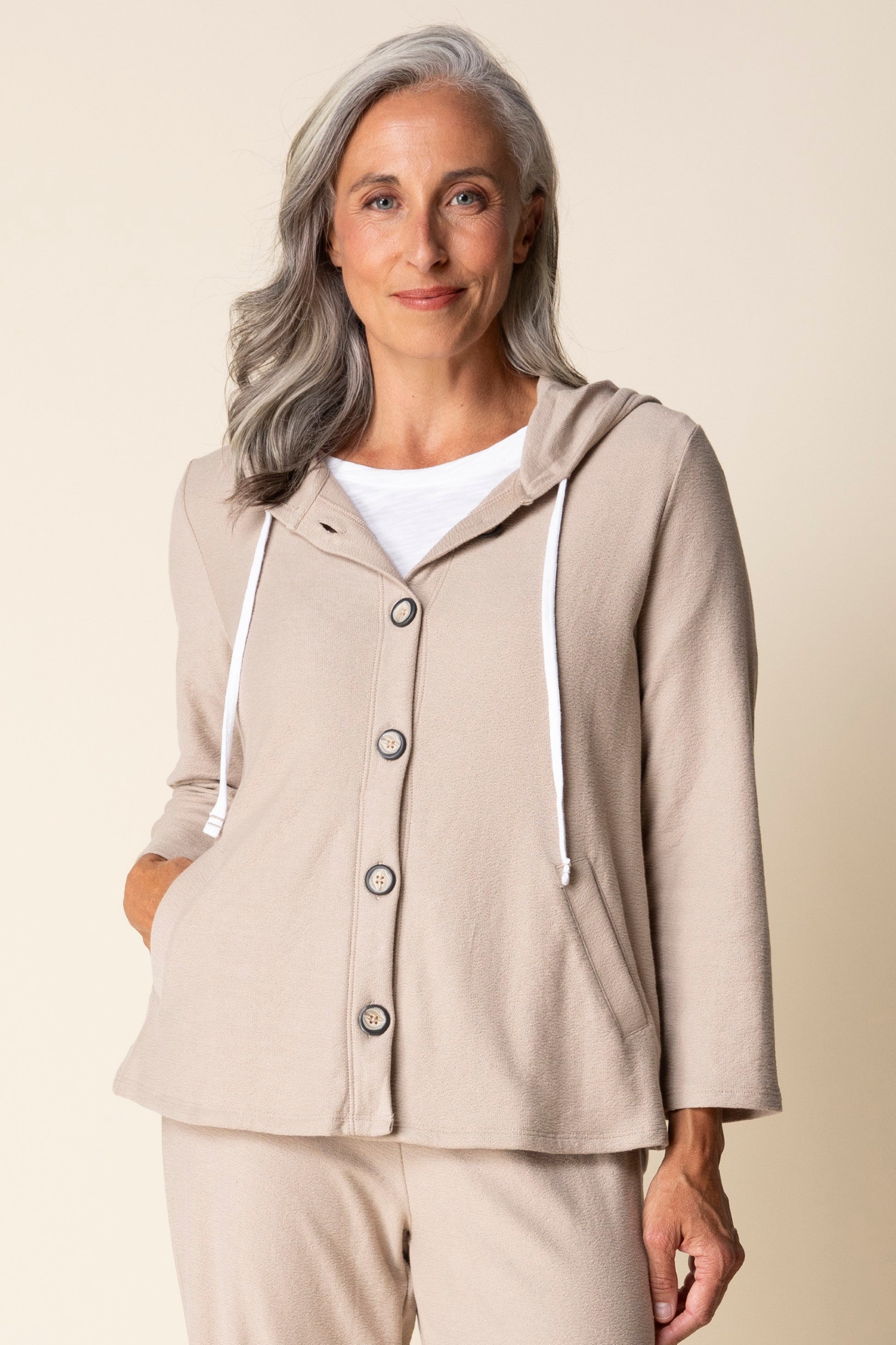 Habitat's Pasadena Knit Canyon Hoodie in Oakwood