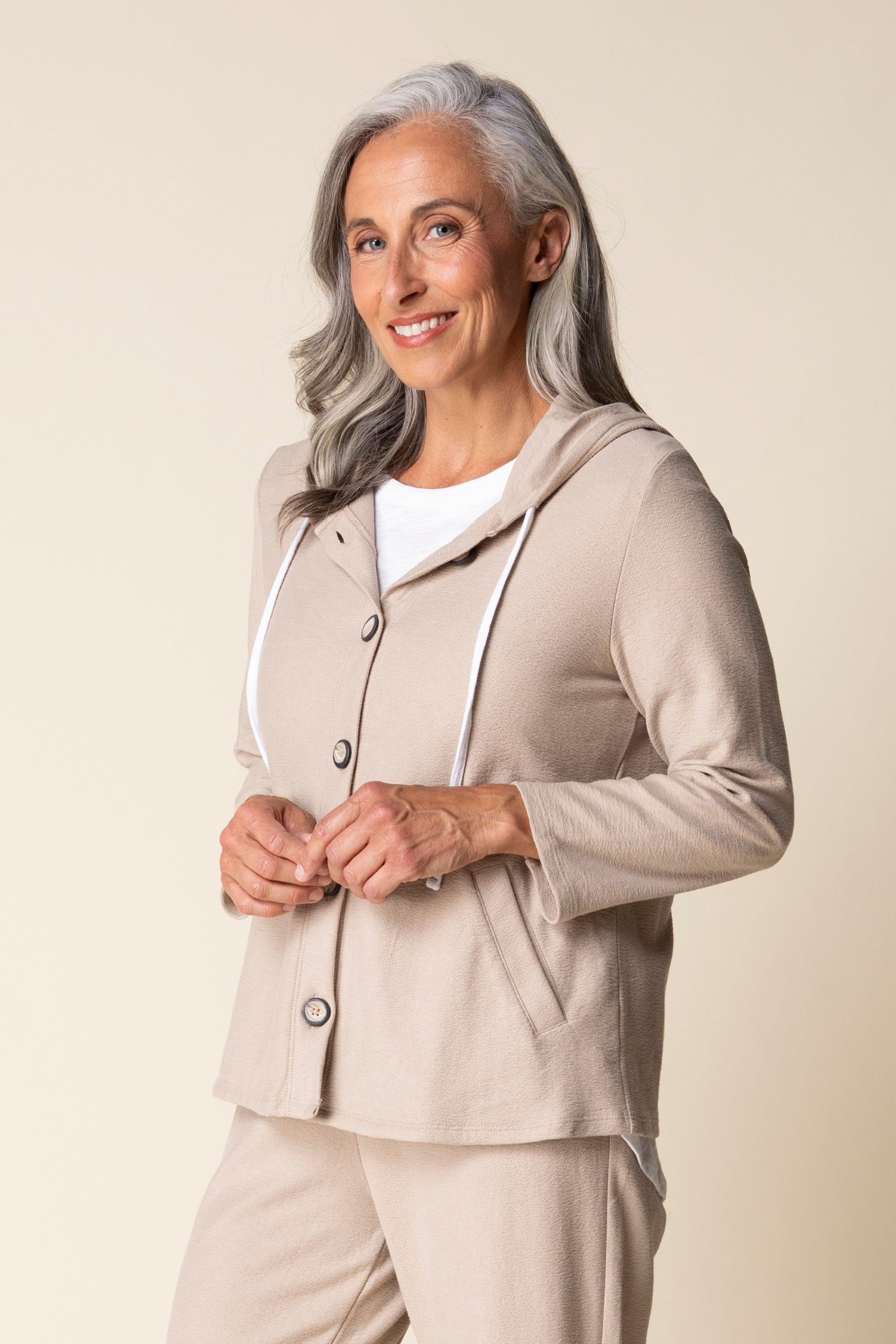 Habitat's Pasadena Knit Canyon Hoodie in Oakwood