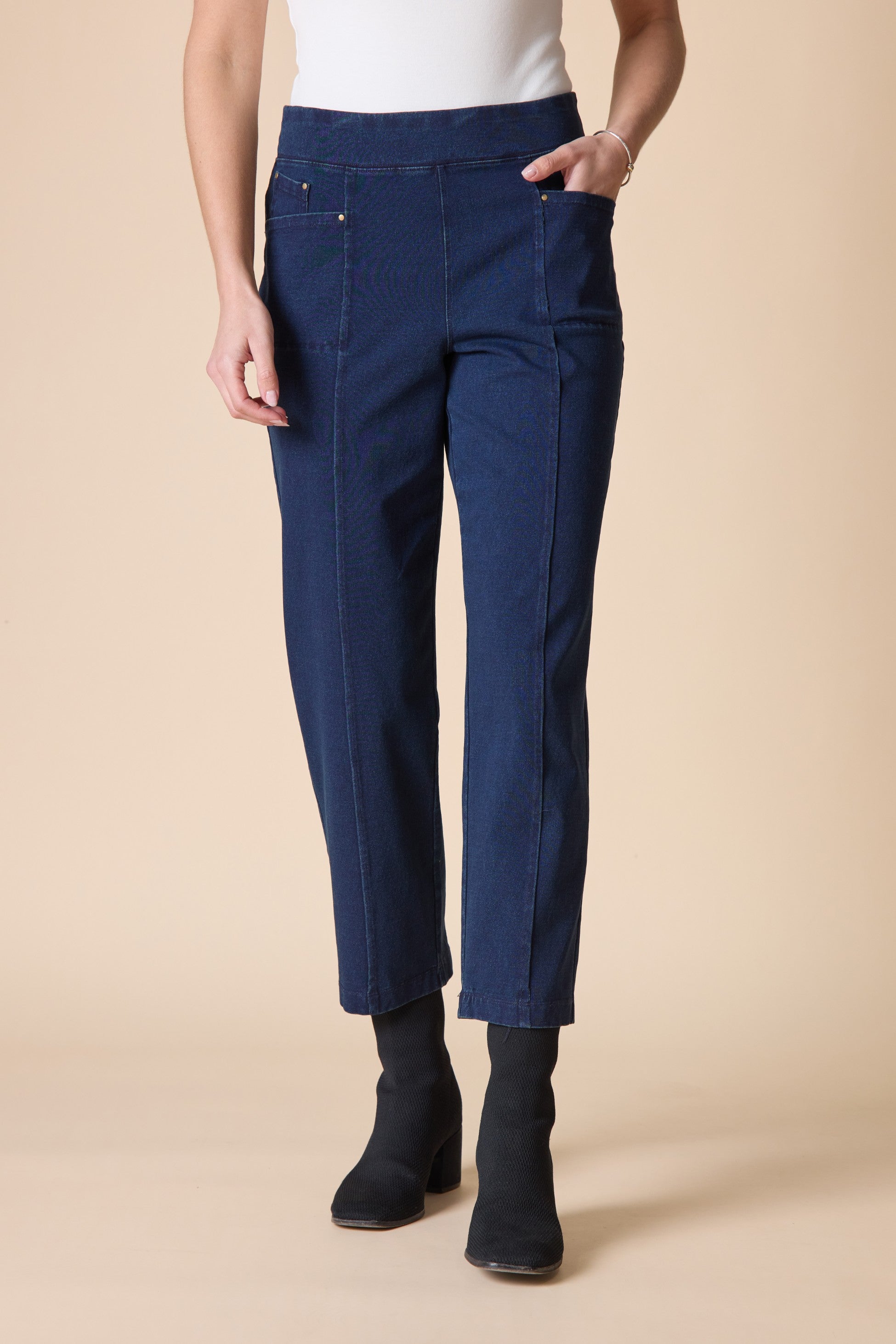The Stonewash Knit Go-To Pant from Habitat in Denim