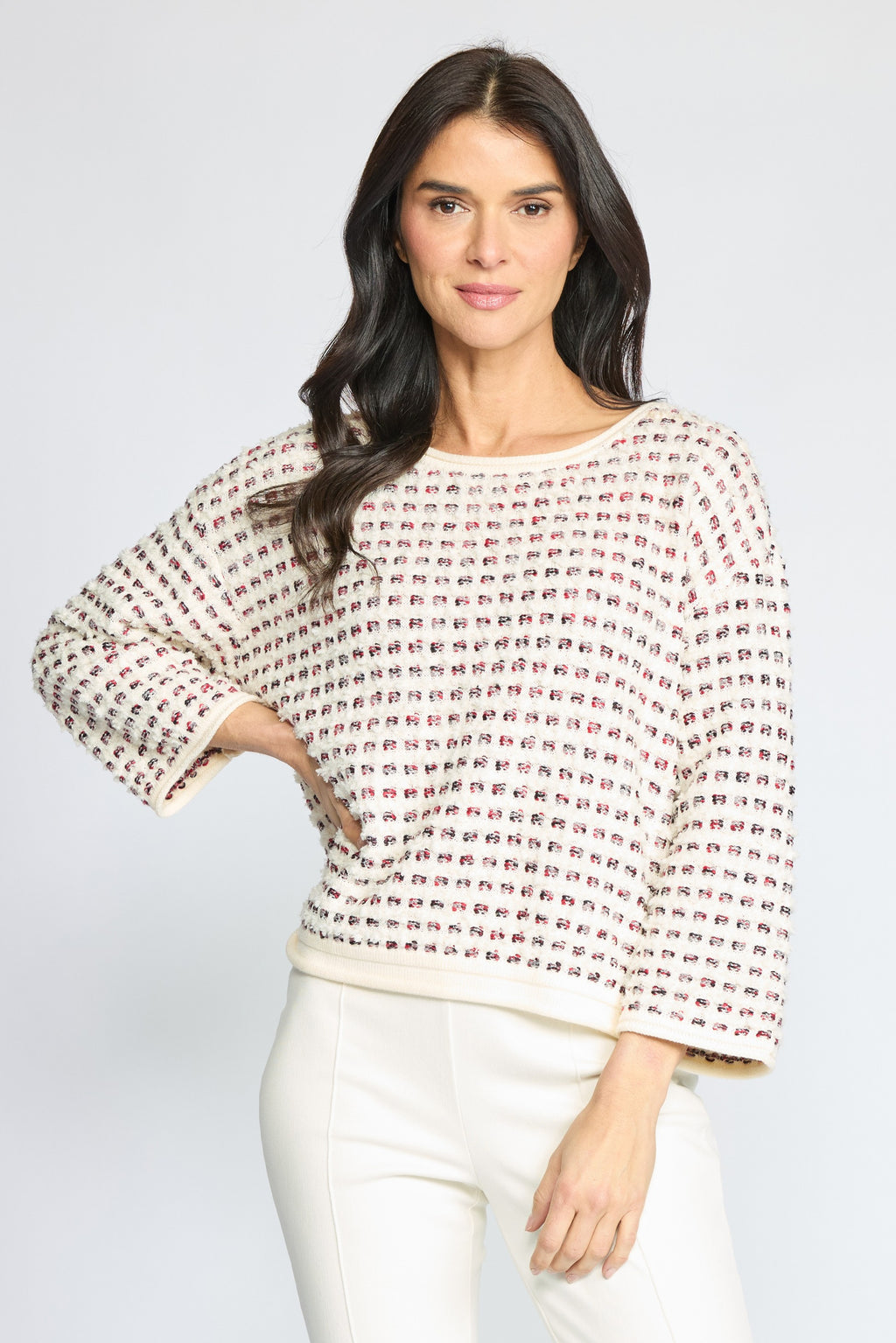 Olivia by Habitat's Velura Knit Pullover in Ivory