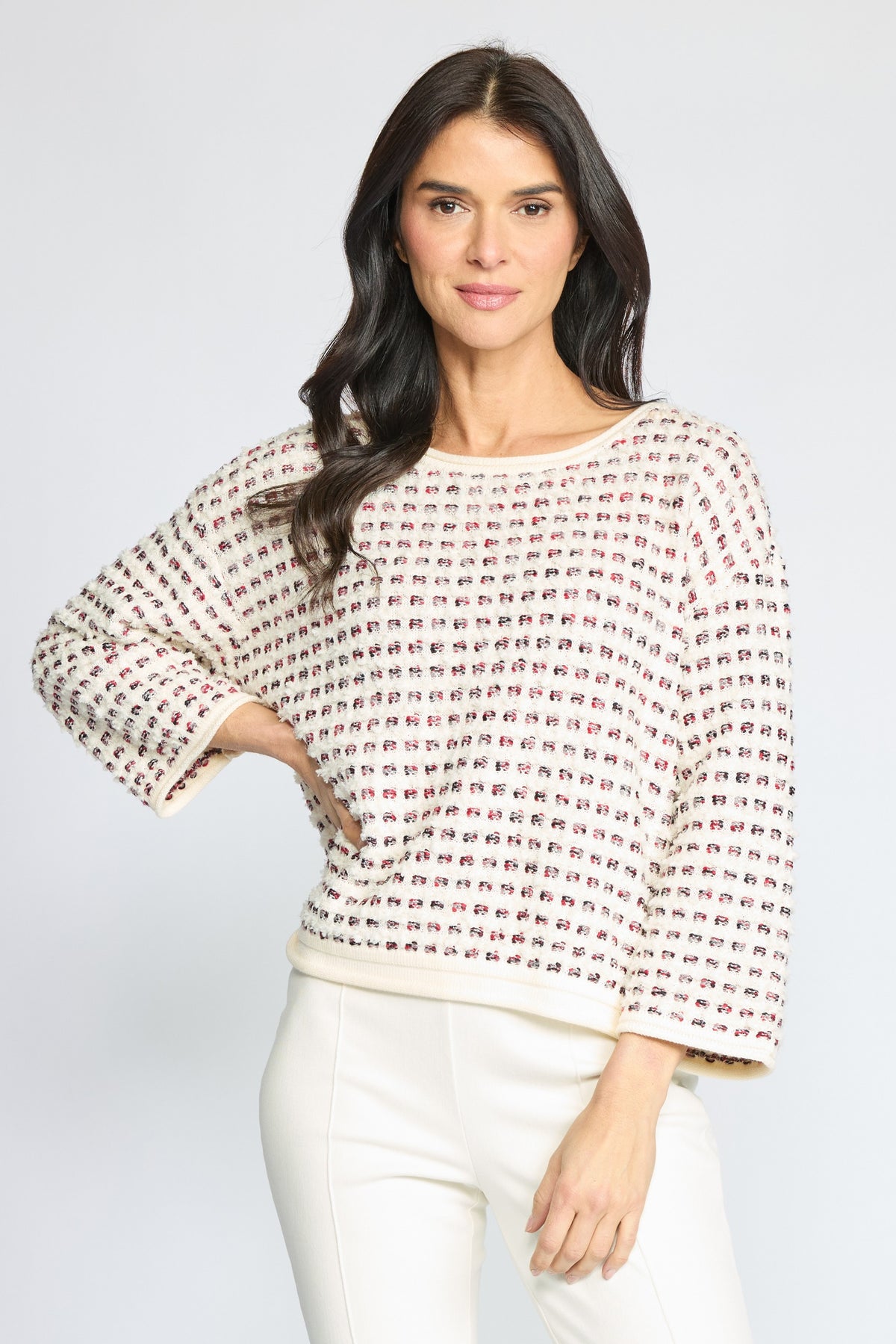 Olivia by Habitat's Velura Knit Pullover in Ivory
