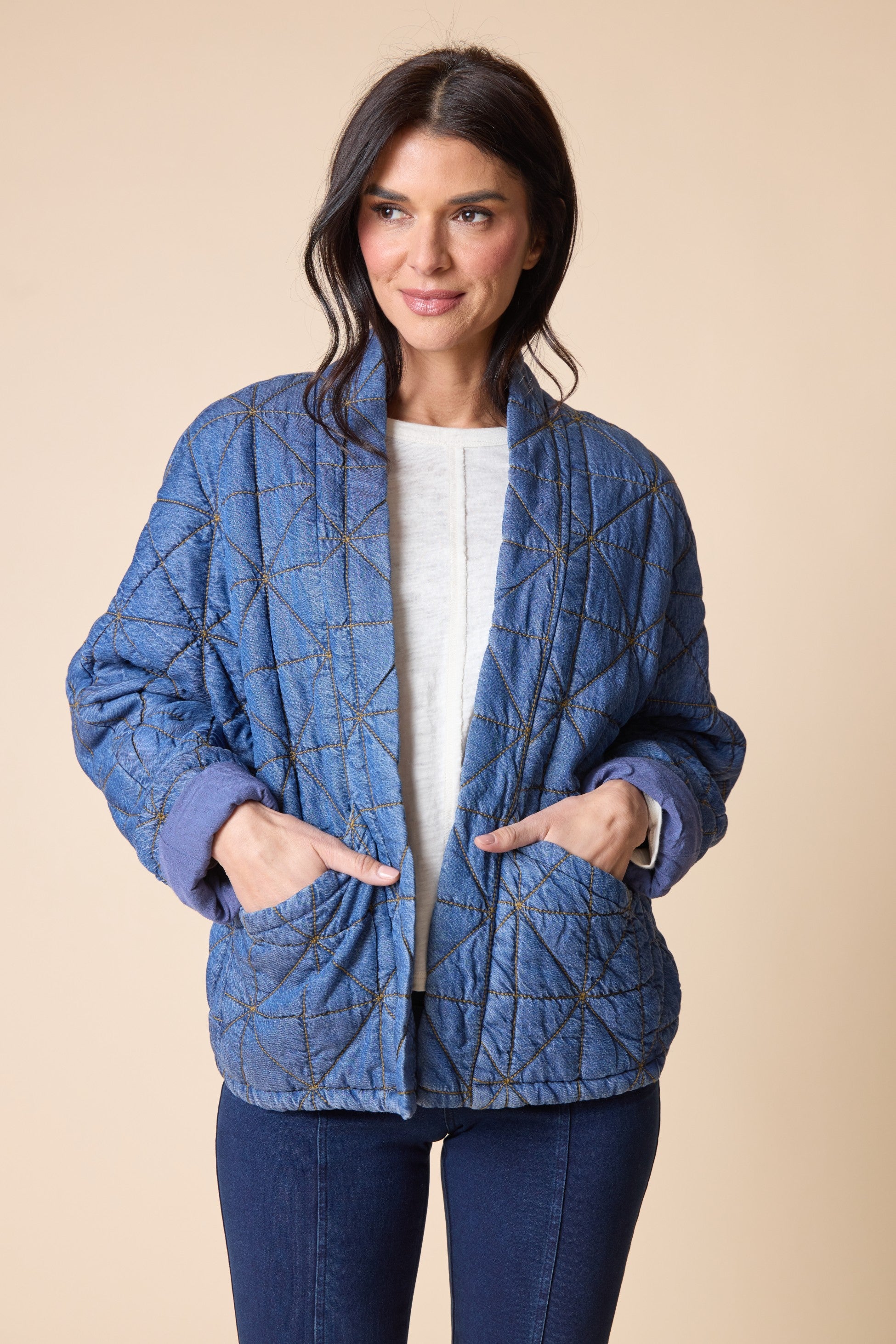 Habitat's Diamond Quilted Kimono Coat in Medium