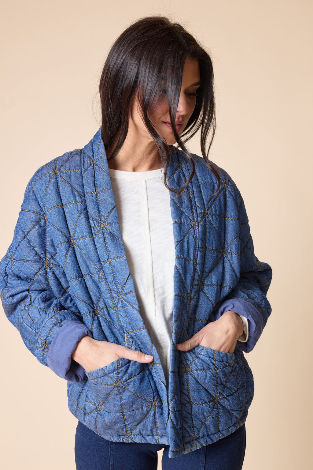 Habitat's Diamond Quilted Kimono Coat in Medium