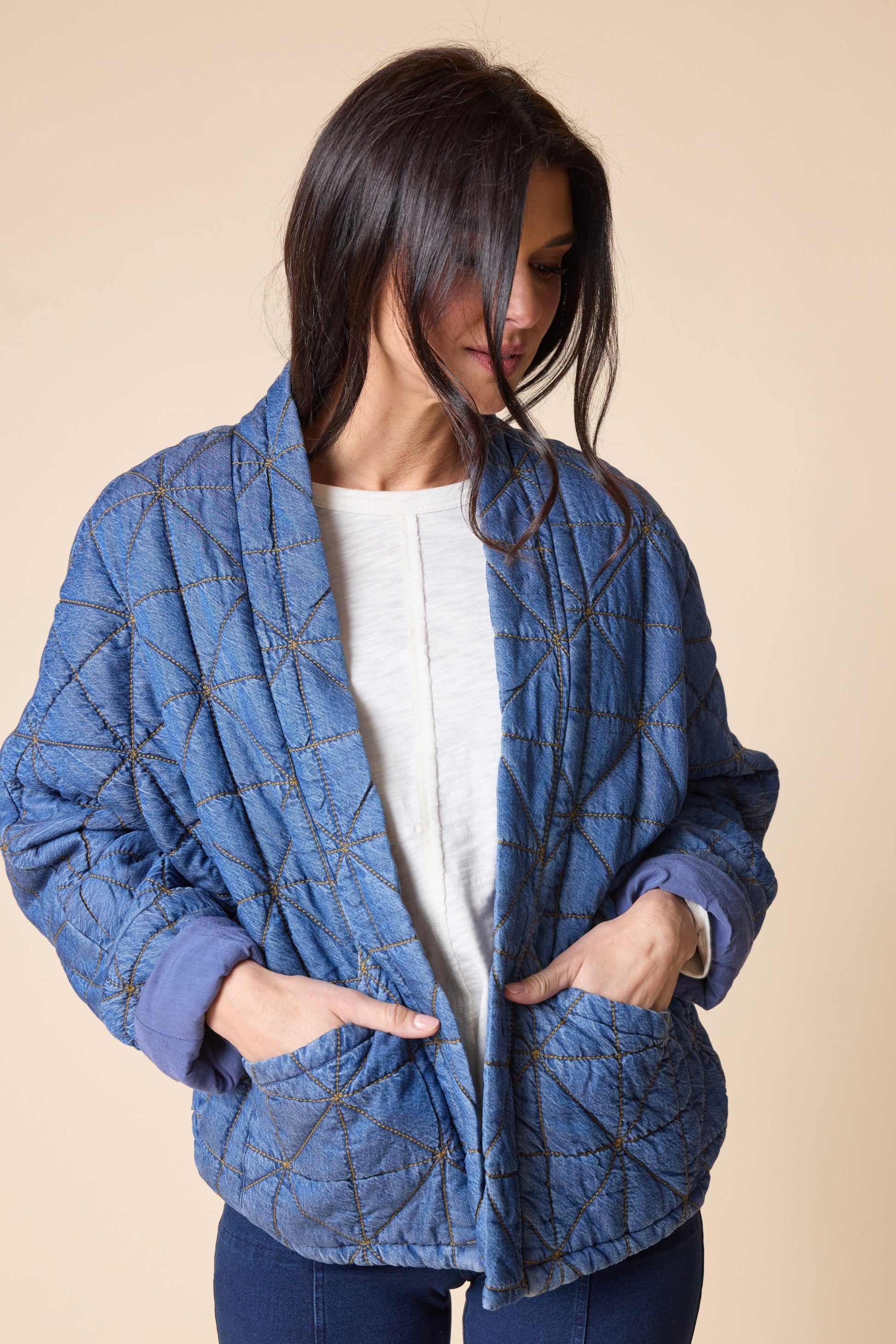 Habitat's Diamond Quilted Kimono Coat in Medium