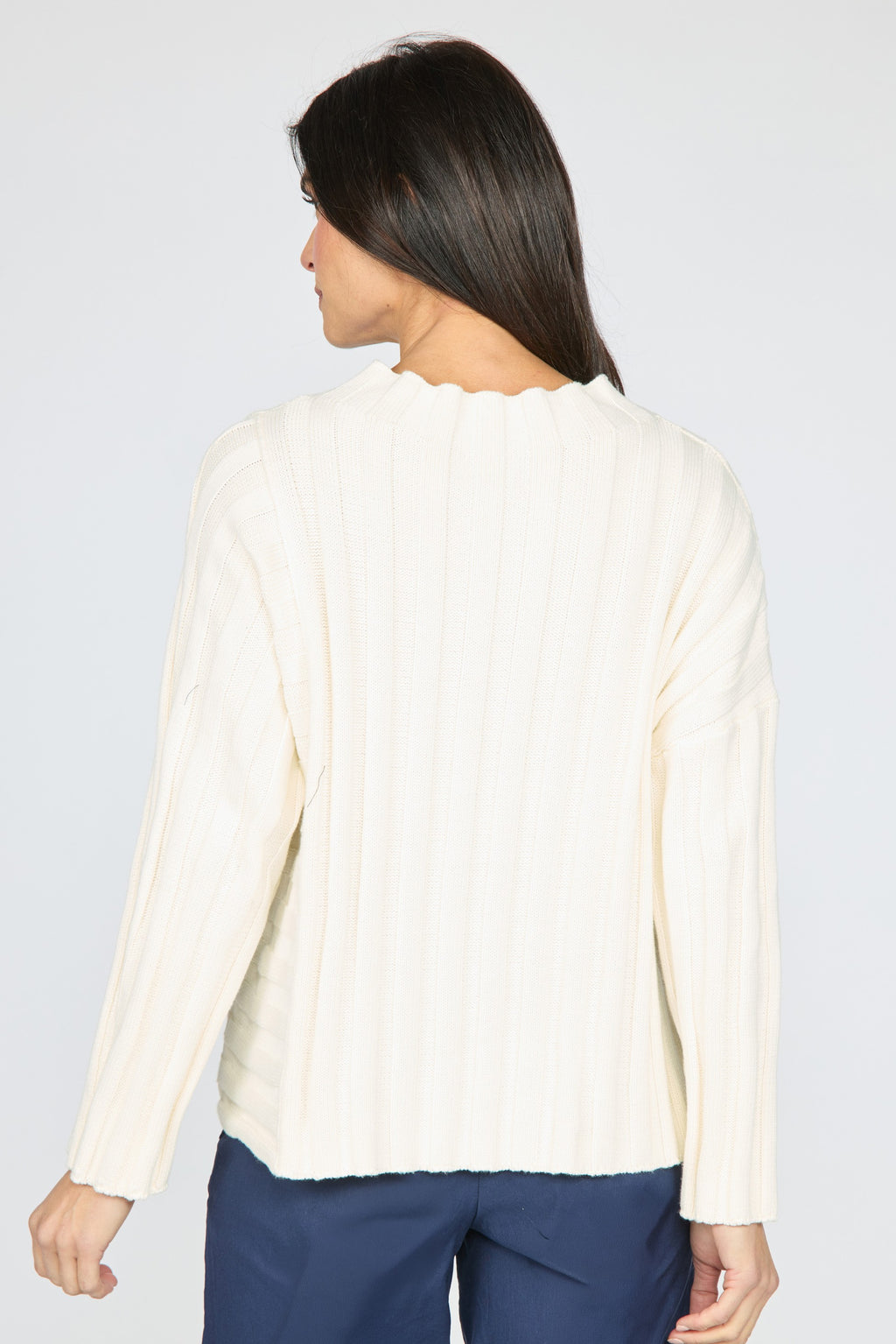 Olivia's Statement Rib Pocket Pullover Sweater in Ivory