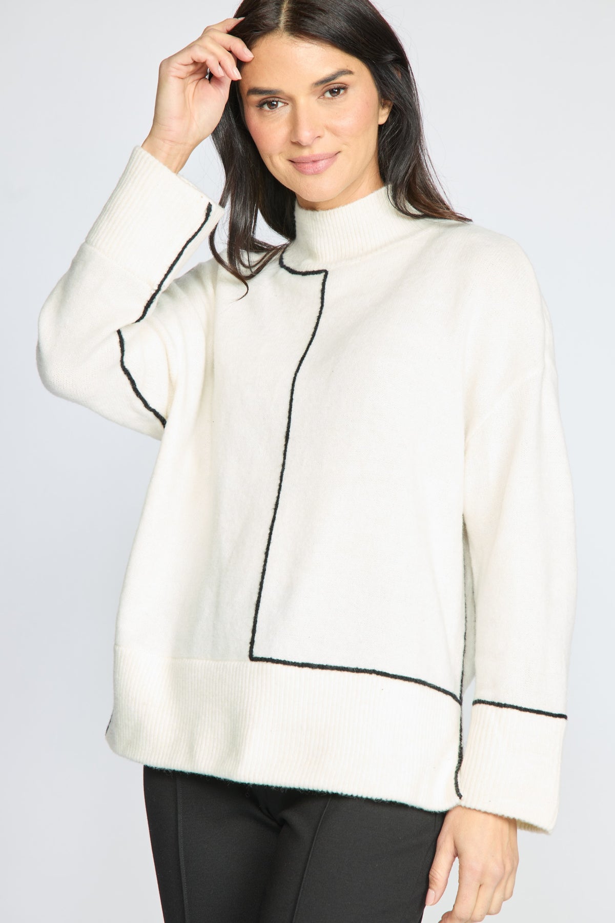Olivia's Get in Line Sweater in Ivory