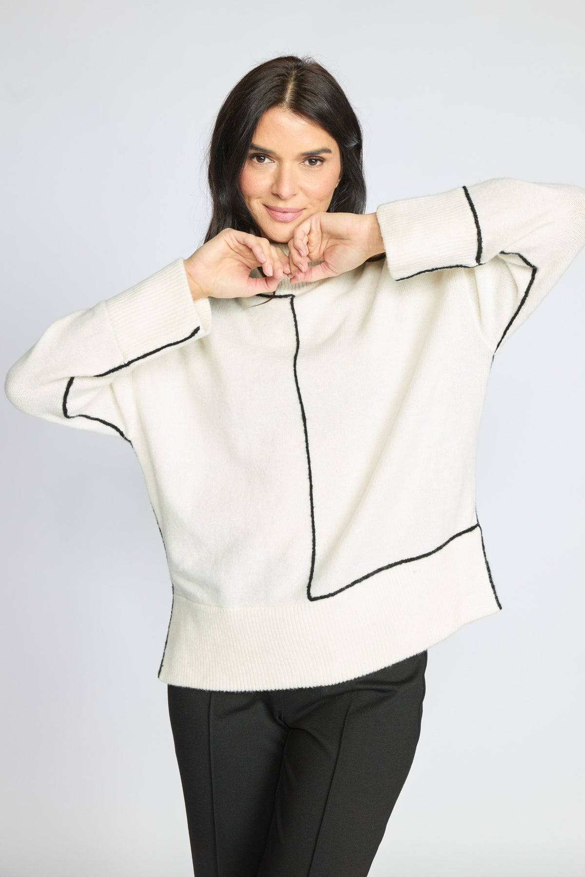 Olivia's Get in Line Sweater in Ivory