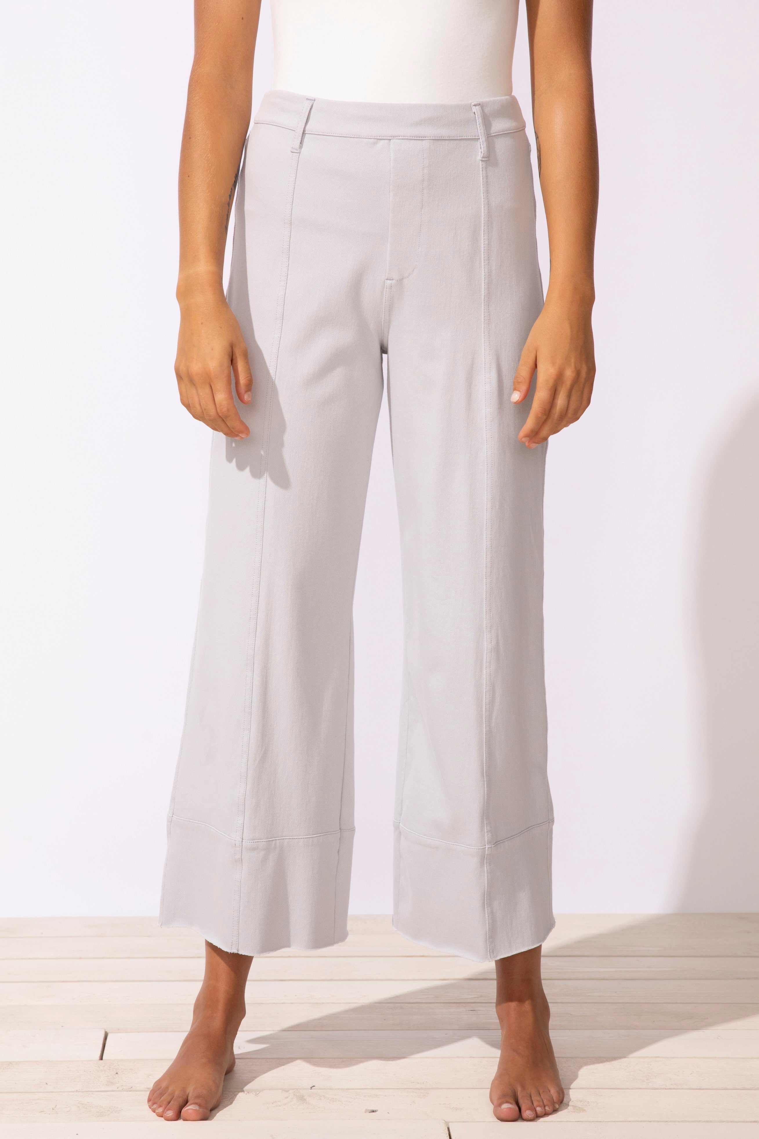 Escape's Comfort Knit Denim Crop Jeans in Dune
