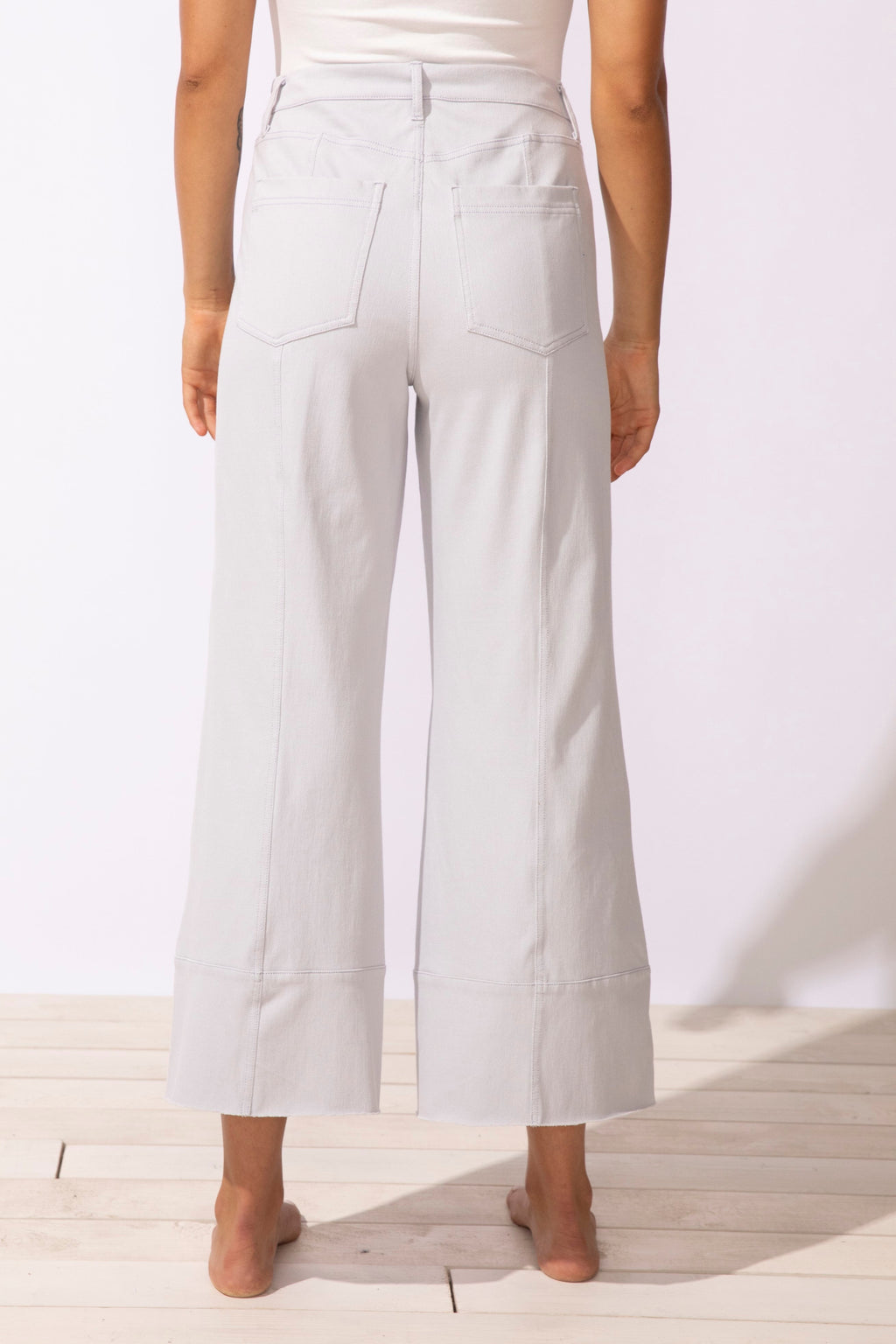 Escape's Comfort Knit Denim Crop Jeans in Dune