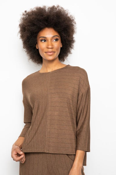 Liv by Habitat's Pinstripe Pullover. Boxy fit, round neck, cropped sleeves with contrasting pinstripe pattern throughout.