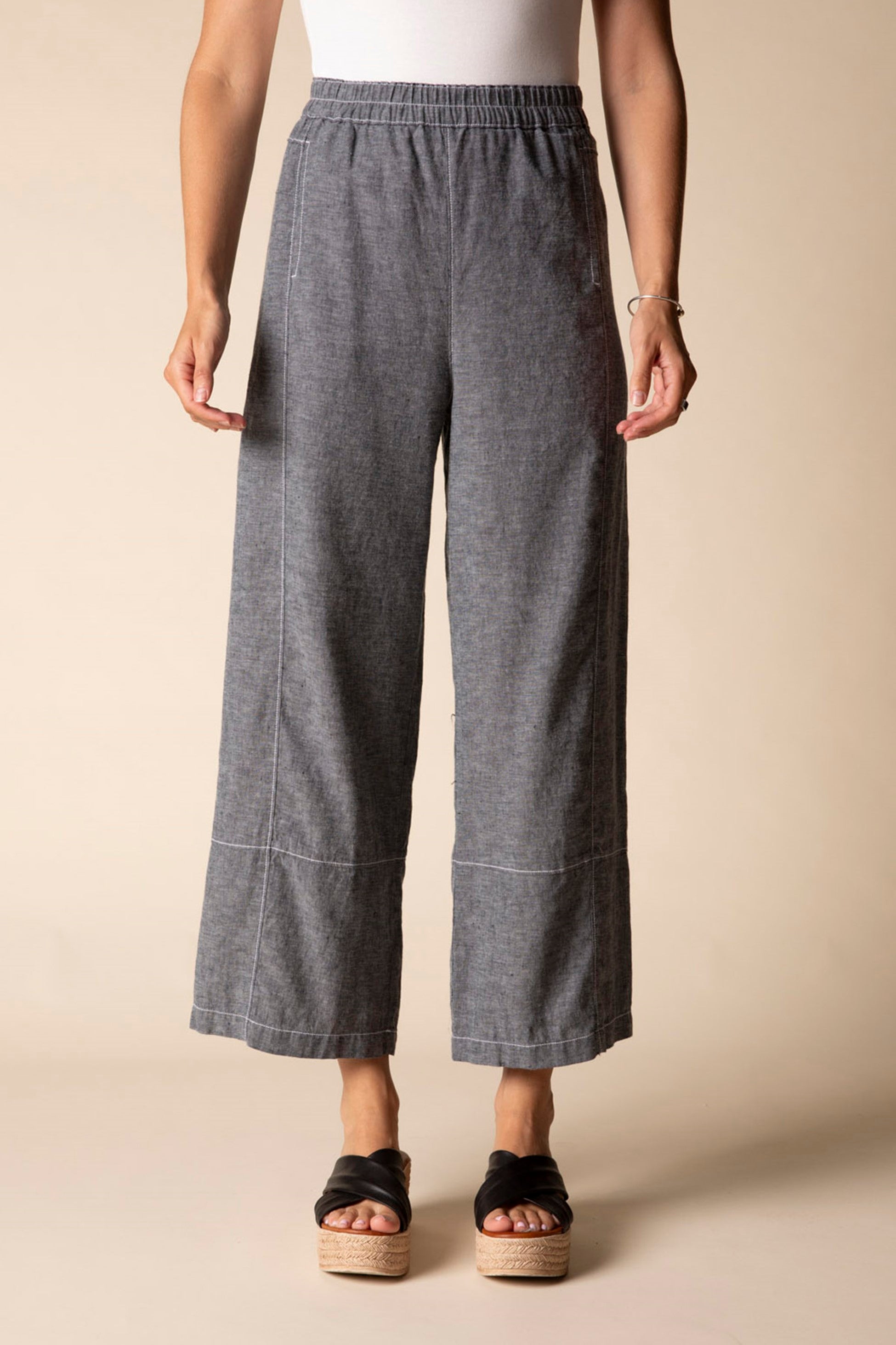 Habitat's Contrast Seams Flood Pant in Black