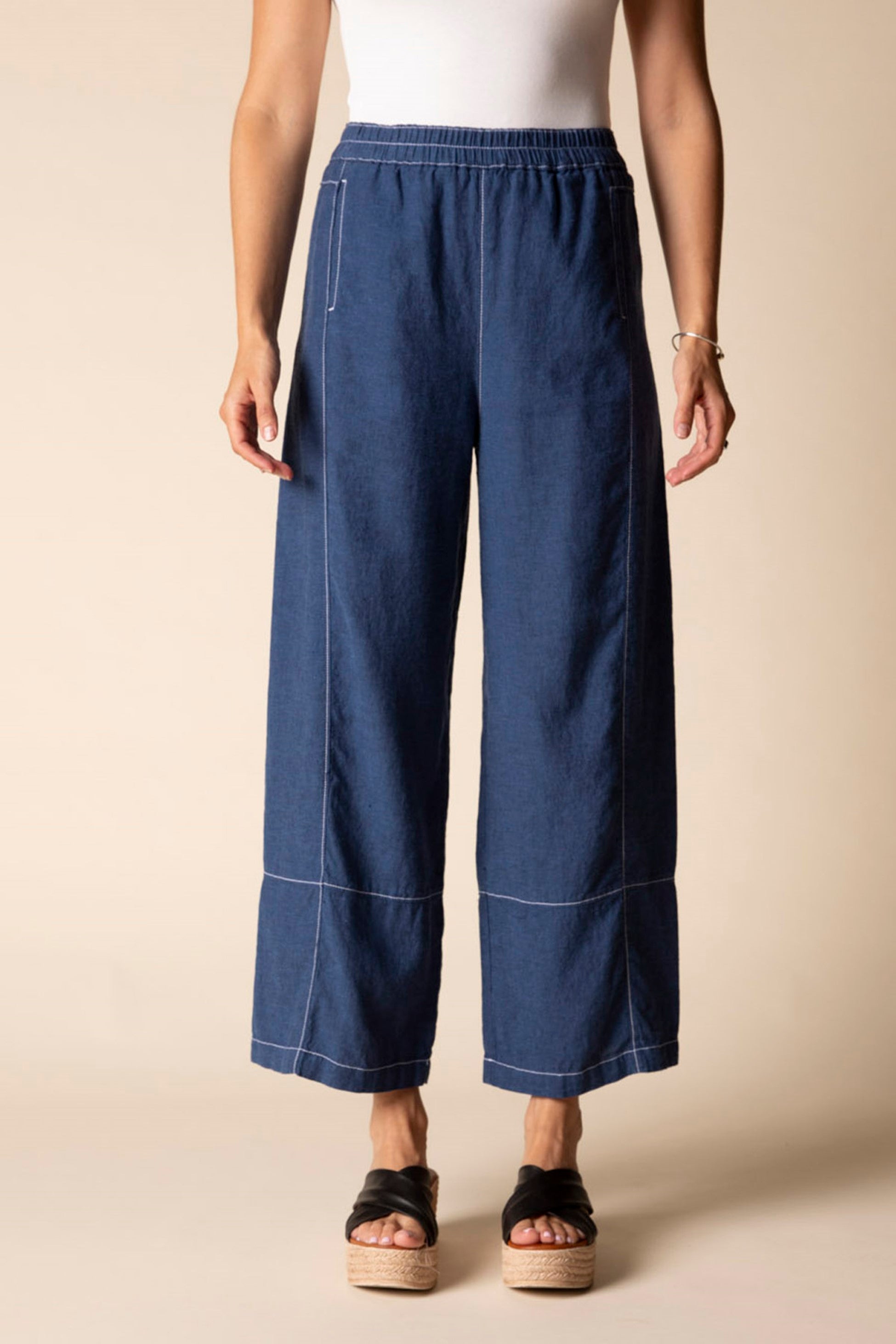 Habitat's Contrast Seams Flood Pant in Navy