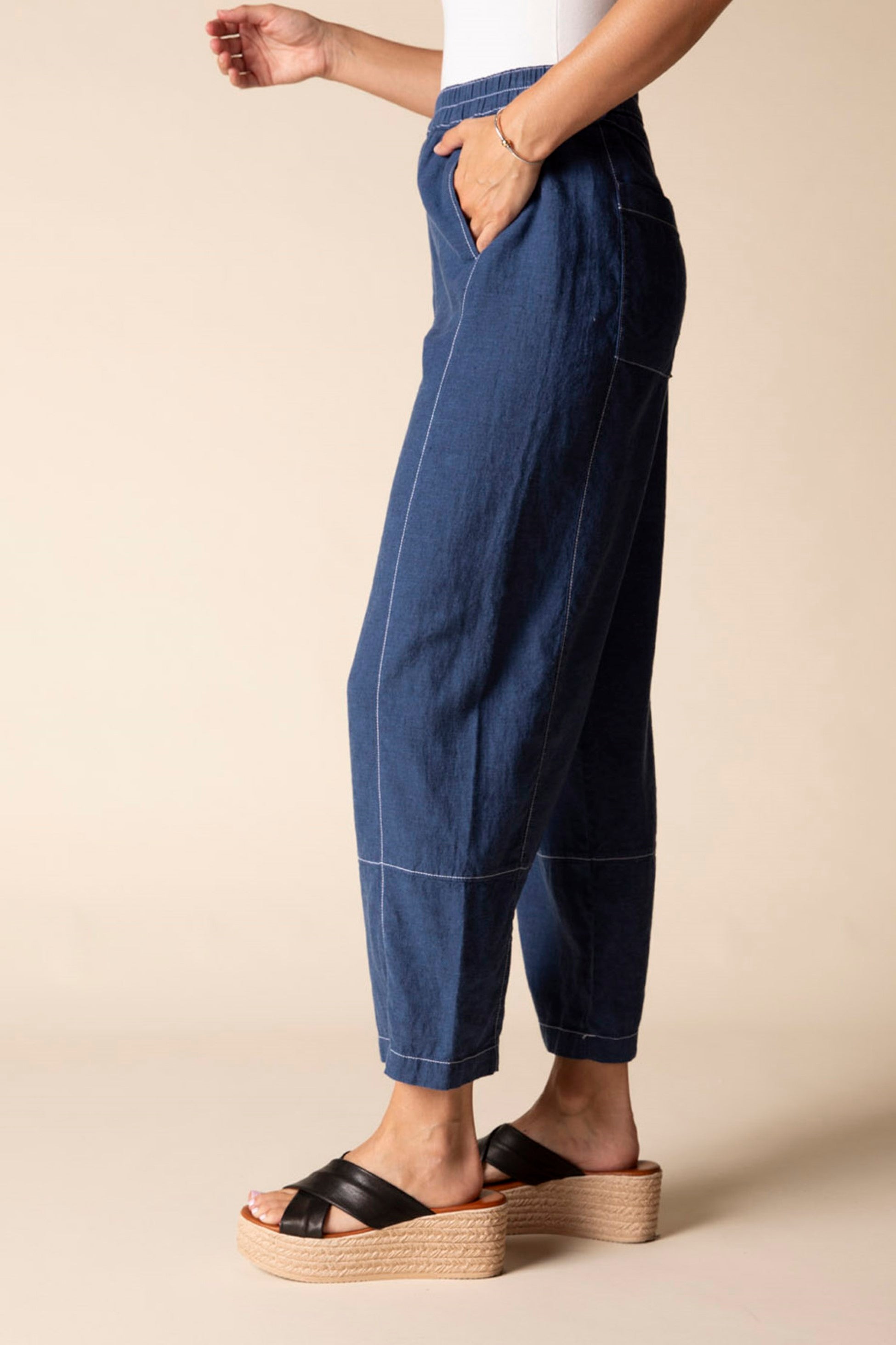 Habitat's Contrast Seams Flood Pant in Navy