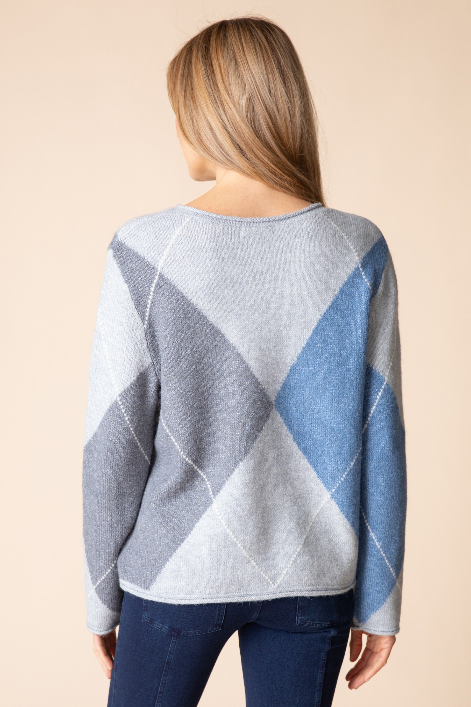 Habitat's Alpine Argyle Pullover in Mist