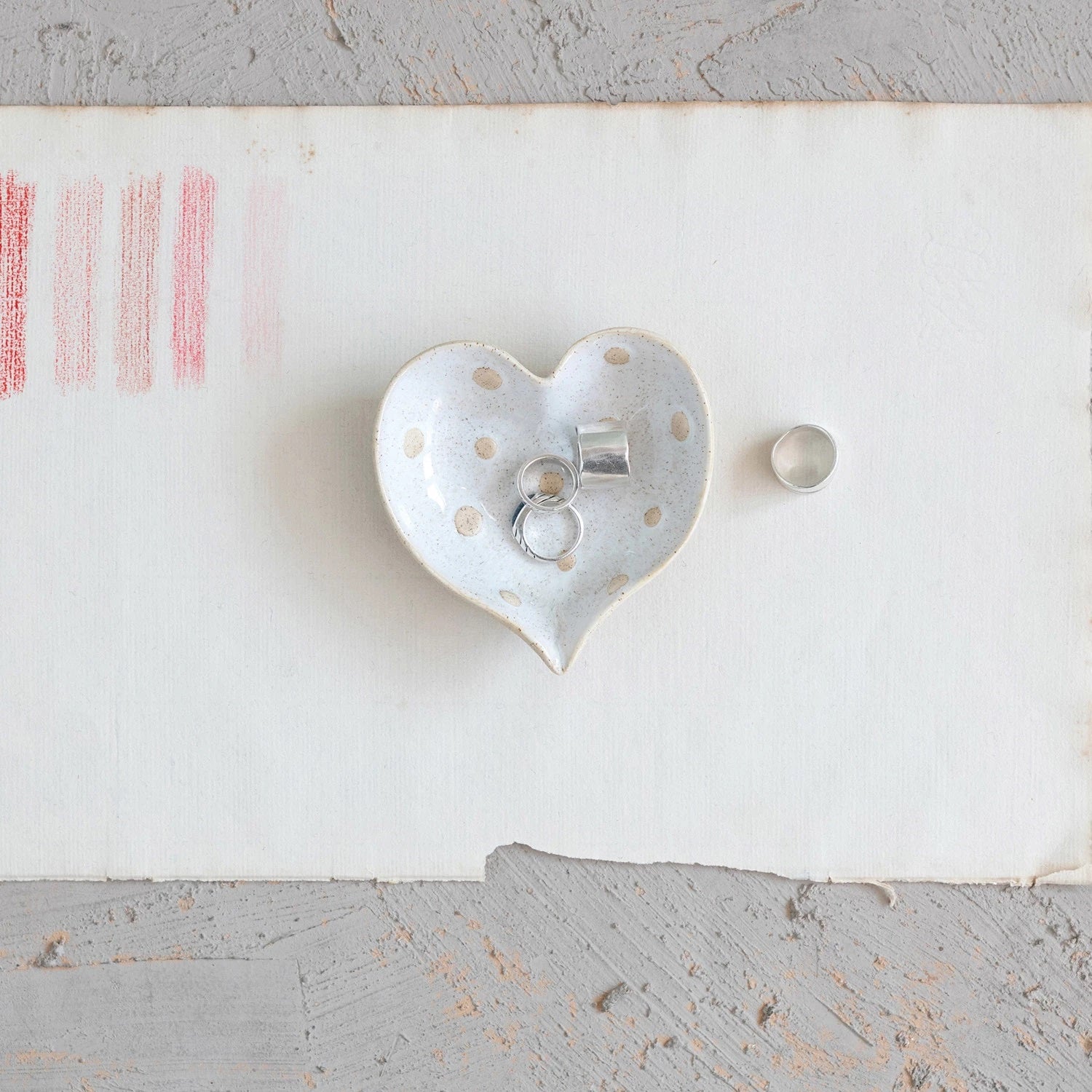 Heart Shaped Dish with Dots