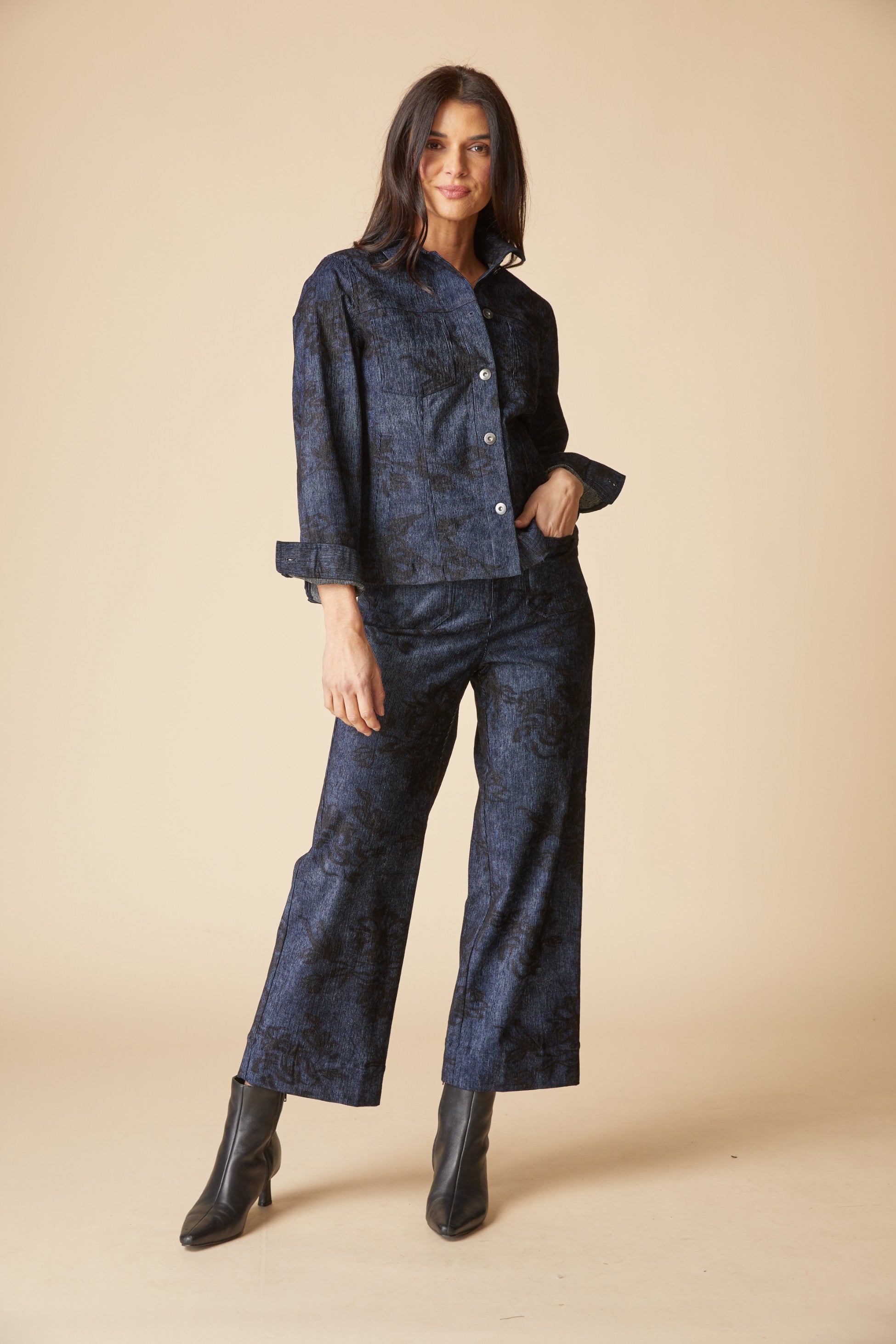 Habitat's Luxe Cord Boyfriend Jacket in Navy