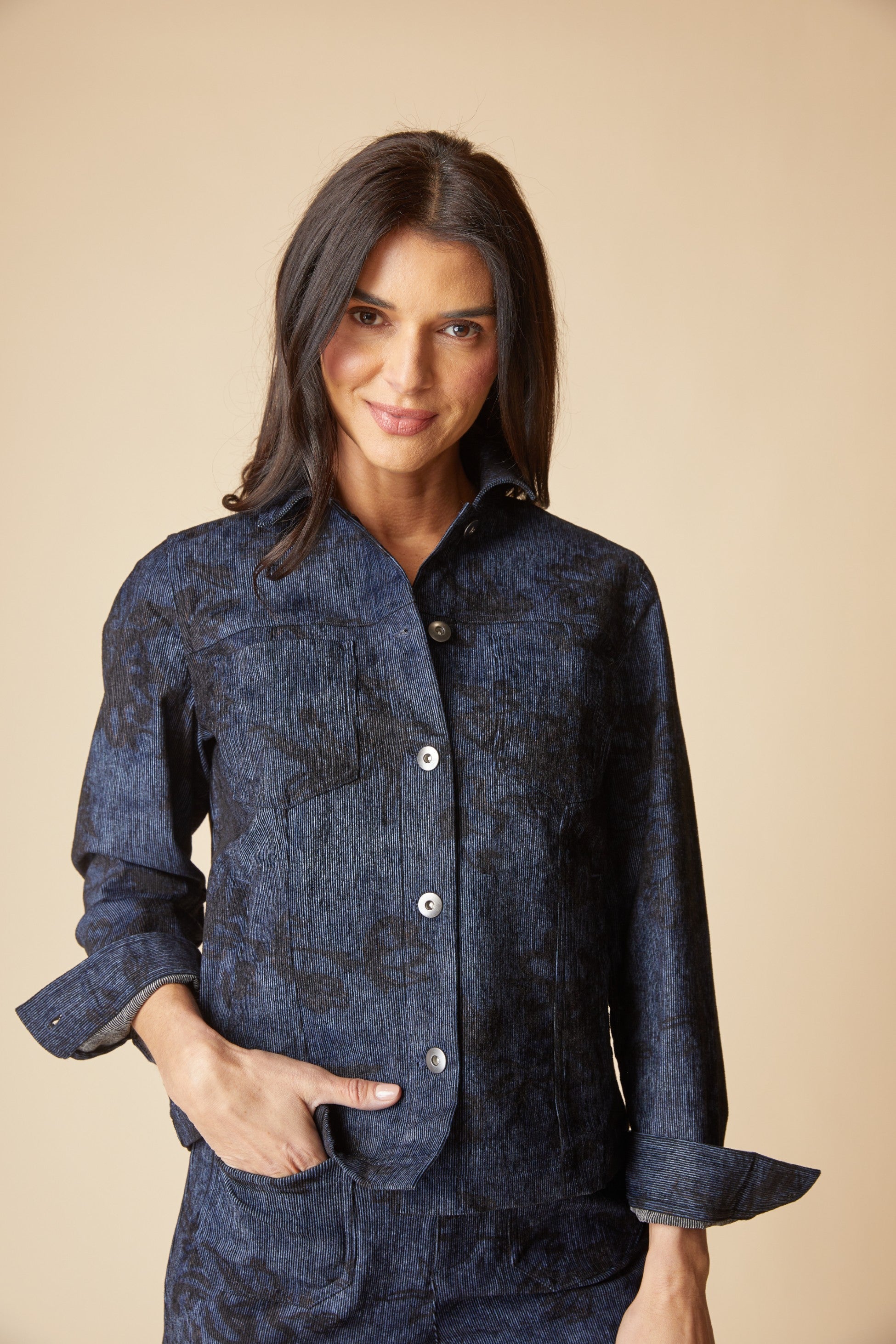 Habitat's Luxe Cord Boyfriend Jacket in Navy