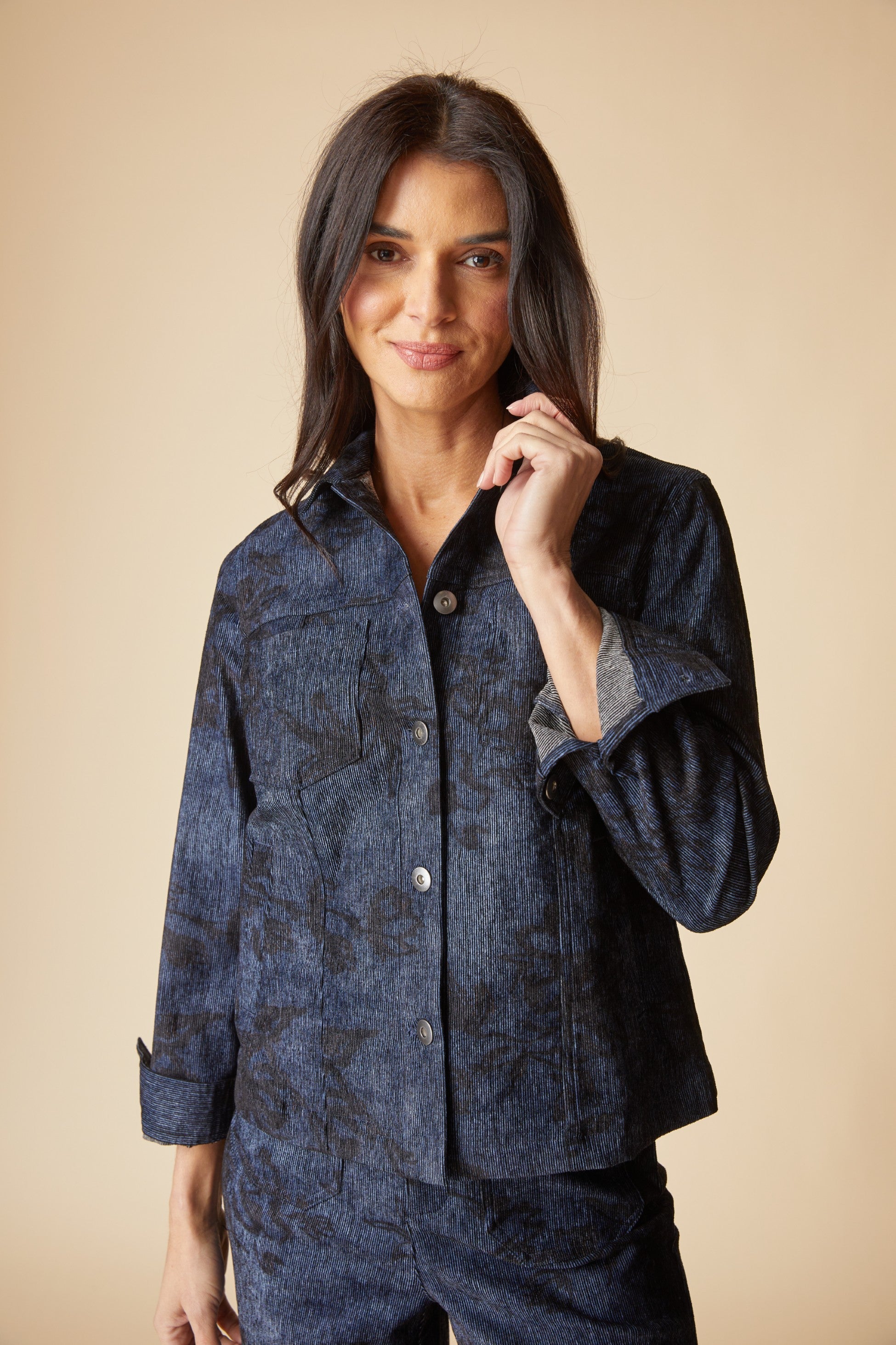 Habitat's Luxe Cord Boyfriend Jacket in Navy