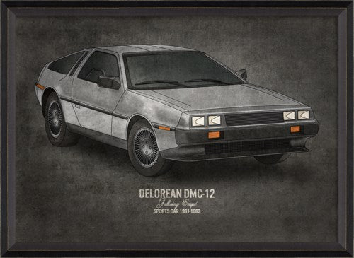 Delorean DMC Framed Art
