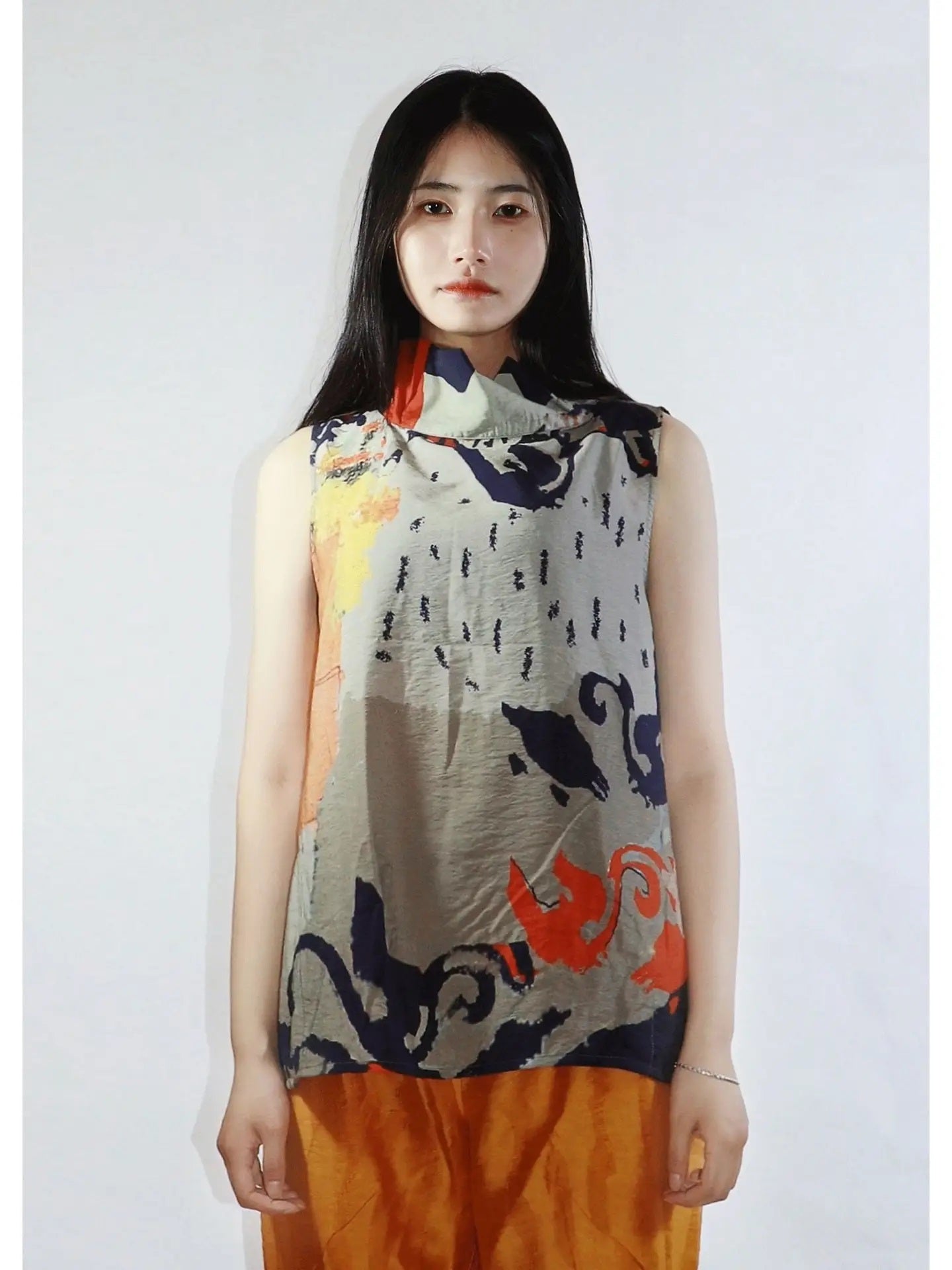 Artist Print Cowl Neck Tank
