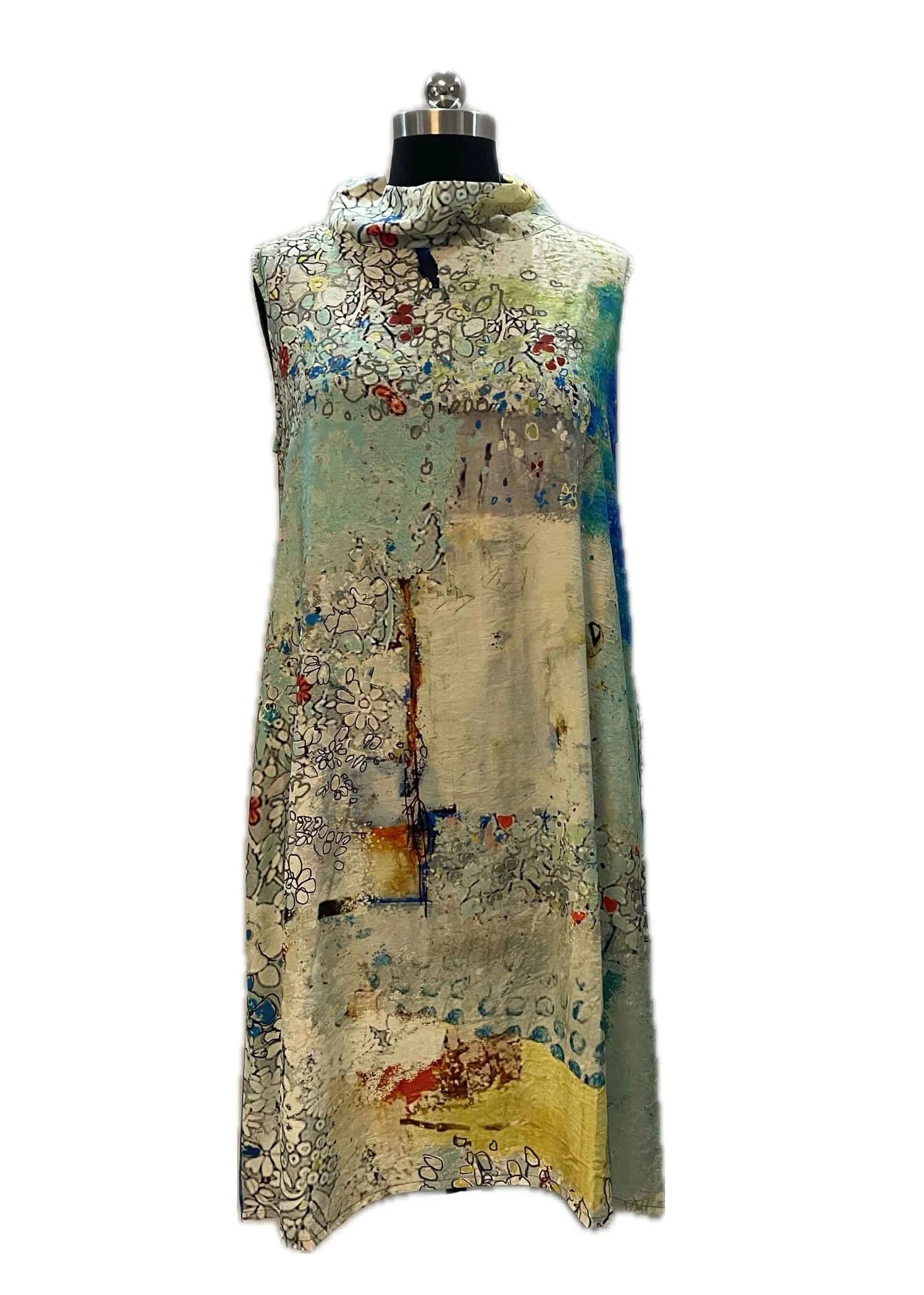 Artist Print Cowl Neck Dress